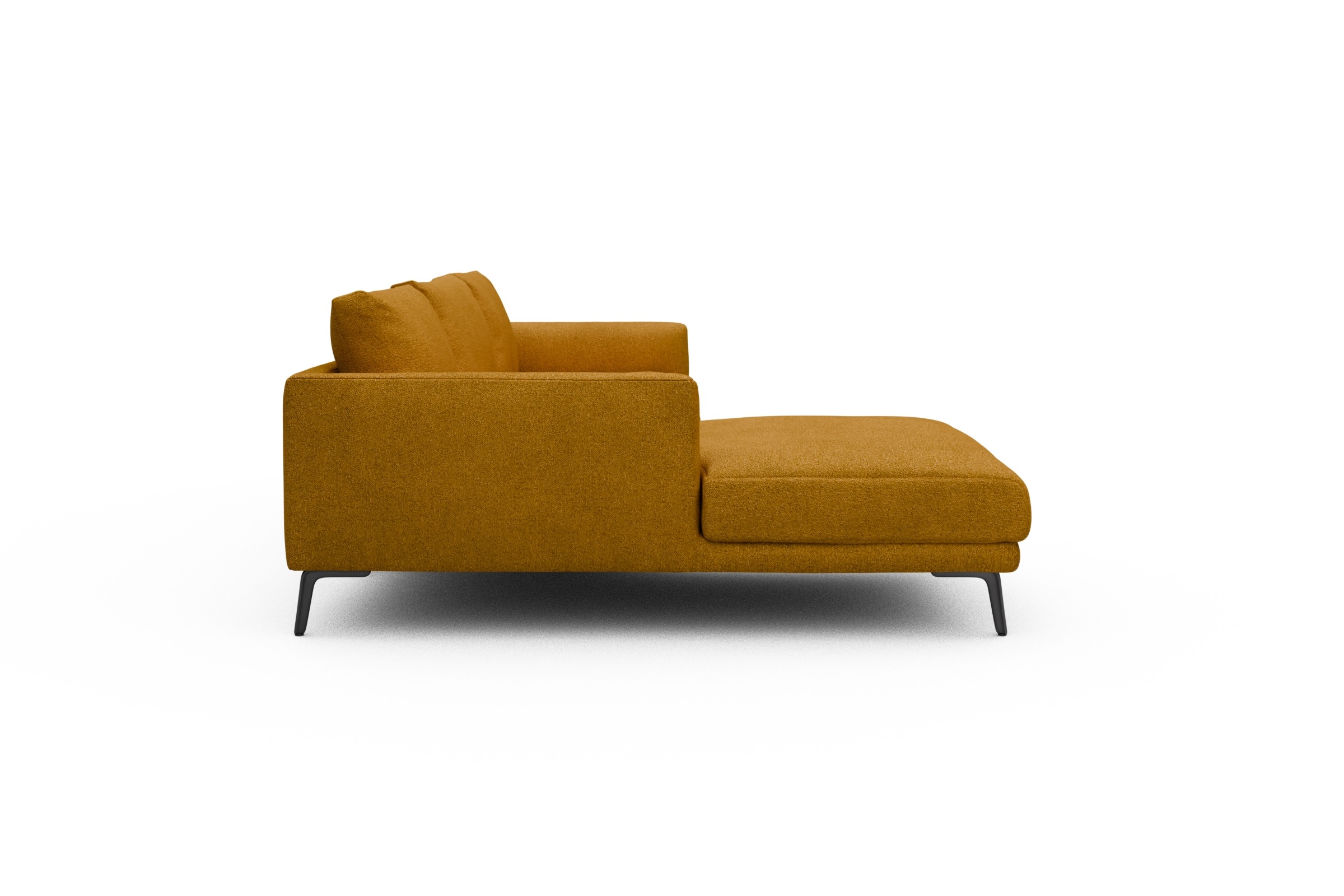 Ecksofa Karl Chaiselongue links mit 2,5-Sitzer Boucle-Ochre