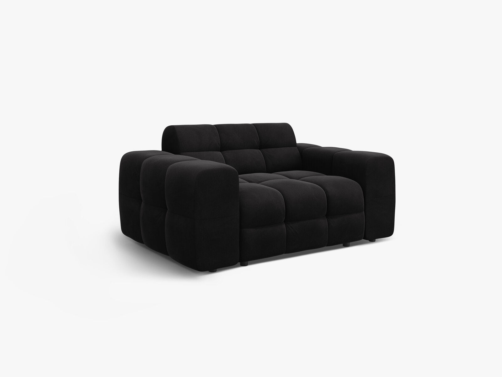Micadoni Sofa Kendal 2-Sitzer Samt Magic Velvet Schwarz