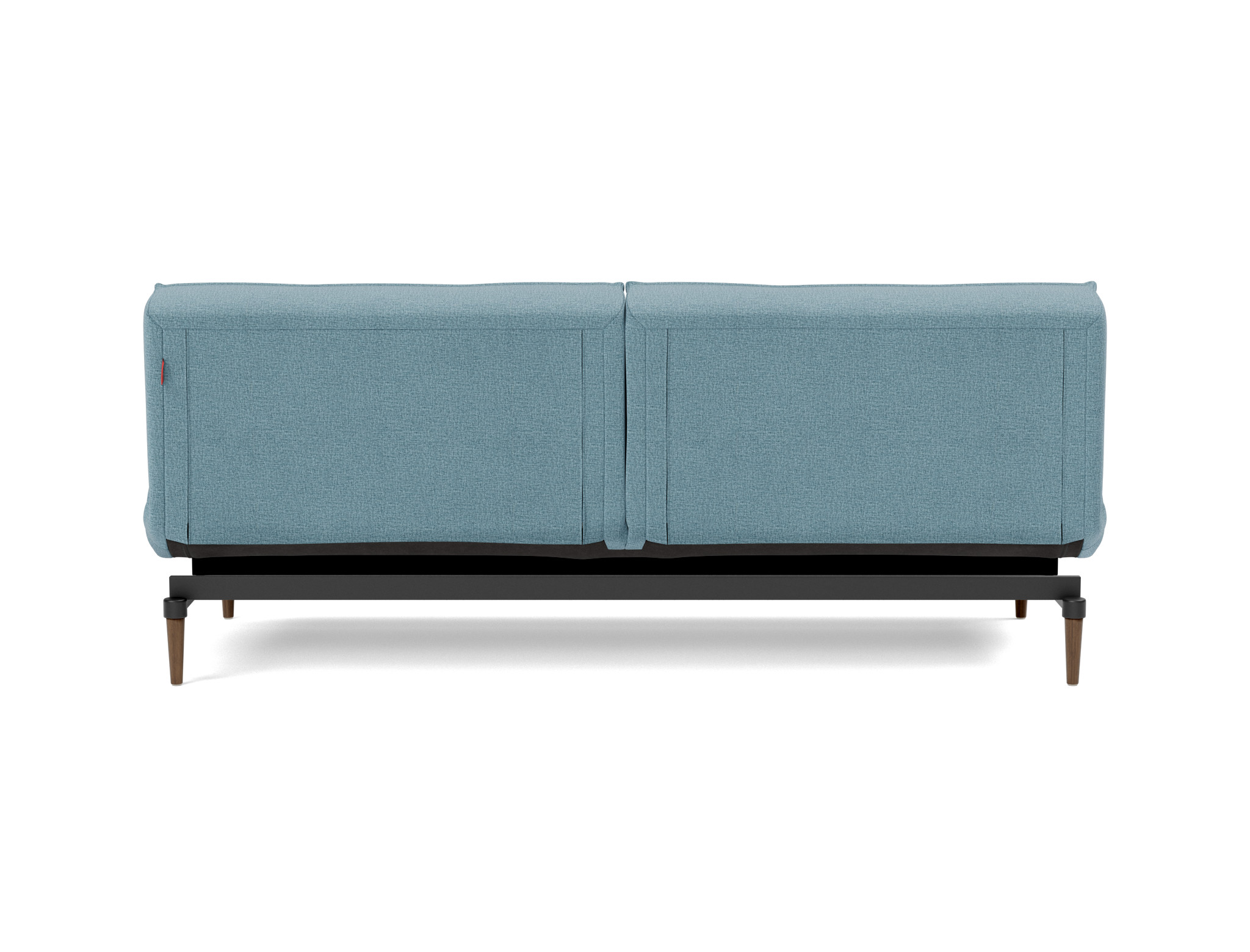 Schlafsofa Splitback Flachgewebe Mixed Dance 525-Light-Blue Beine Styletto Eiche dunkel