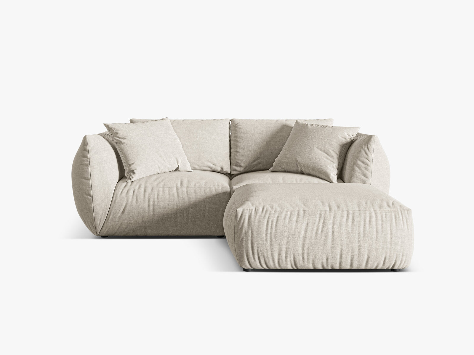 Micadoni Modulares Sofa Chris 4-Sitzer Strukturierter Stoff Natur