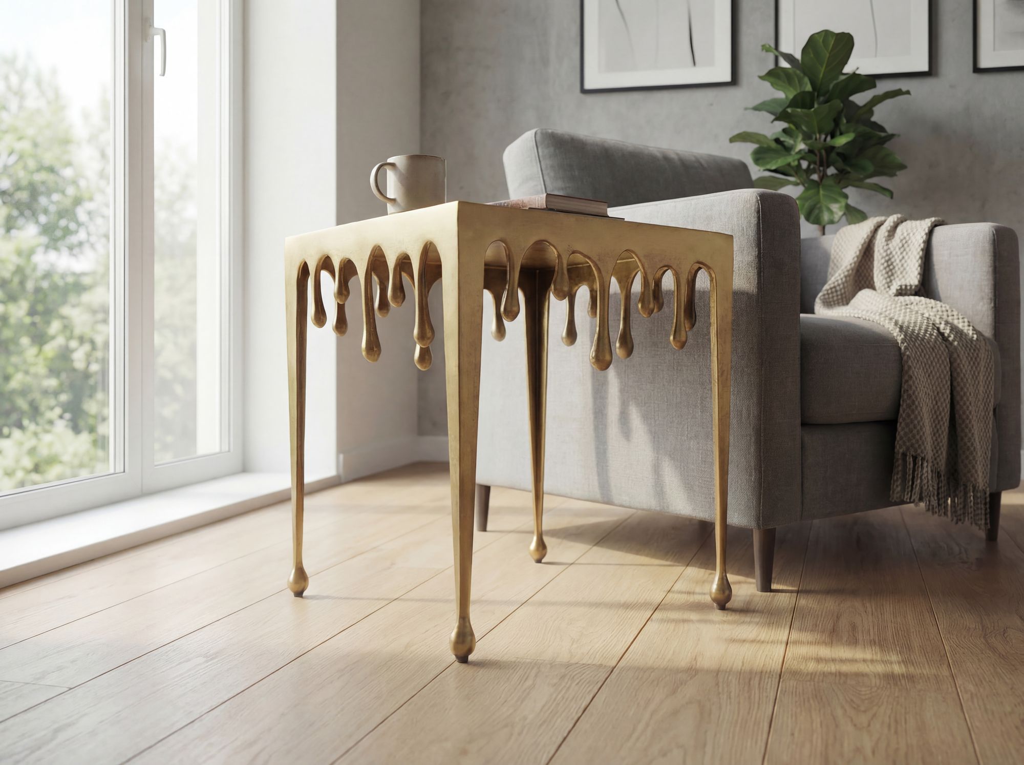 Beistelltisch Levanger Aluminium Gold 45,5 × 45,5 × 51 cm