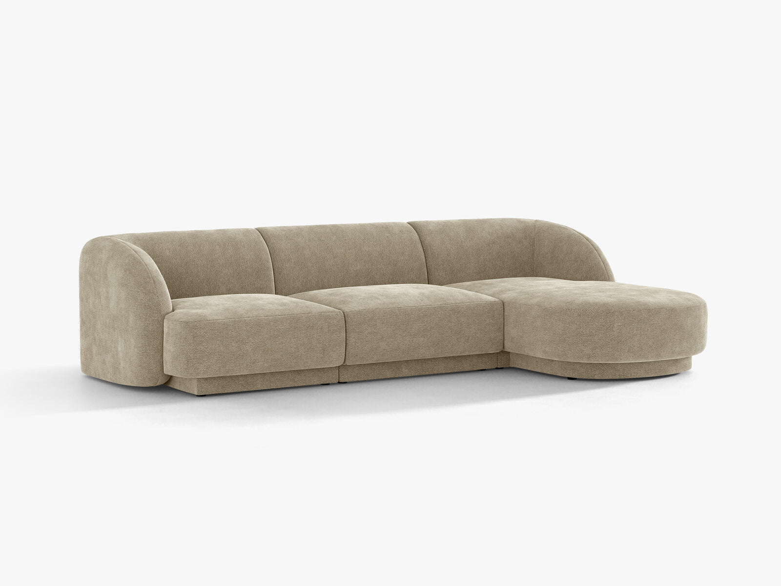 Micadoni Ecksofa Miley 4-Sitzer Chenille Eden Dunkelbeige Rechts