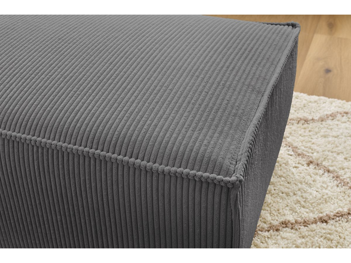 Bobochic Nihad Pouf Cordsamt Dunkelgrau