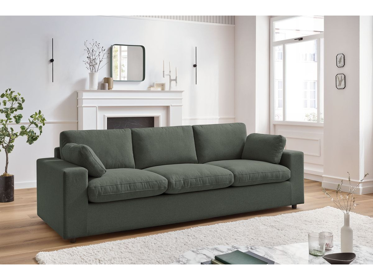 Bobochic Belair Sofa 3-Sitzer 250 × 93 cm Stoff Grün