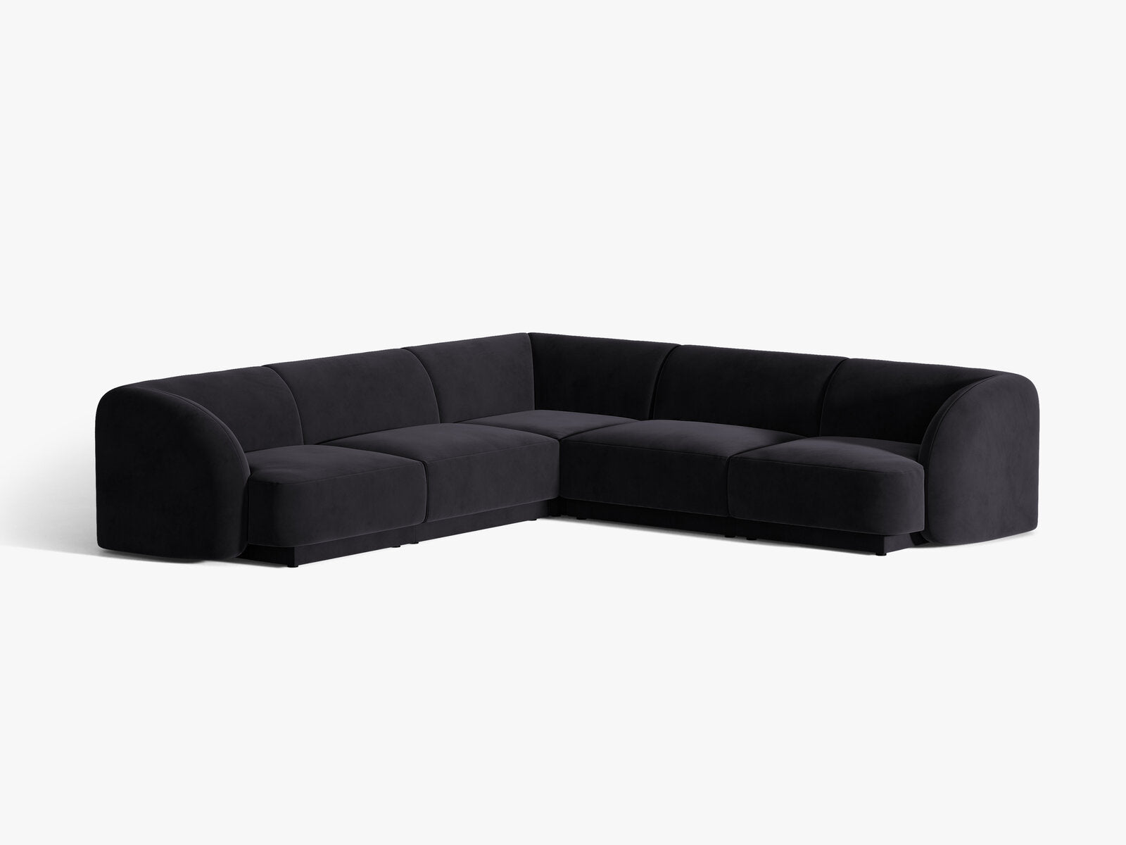 Micadoni 5-Sitzer Symmetrisches Ecksofa Miley Samt Venus Schwarz