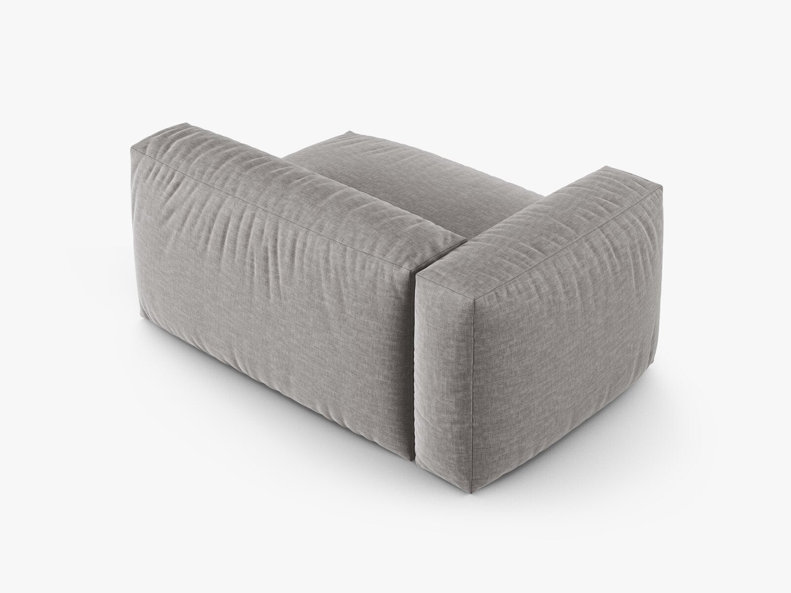 Micadoni Eckmodul mit Armlehne Martina 1-Sitzer Groß 90cm Sitztiefe Links Strukturierter Stoff Boston Hellgrau