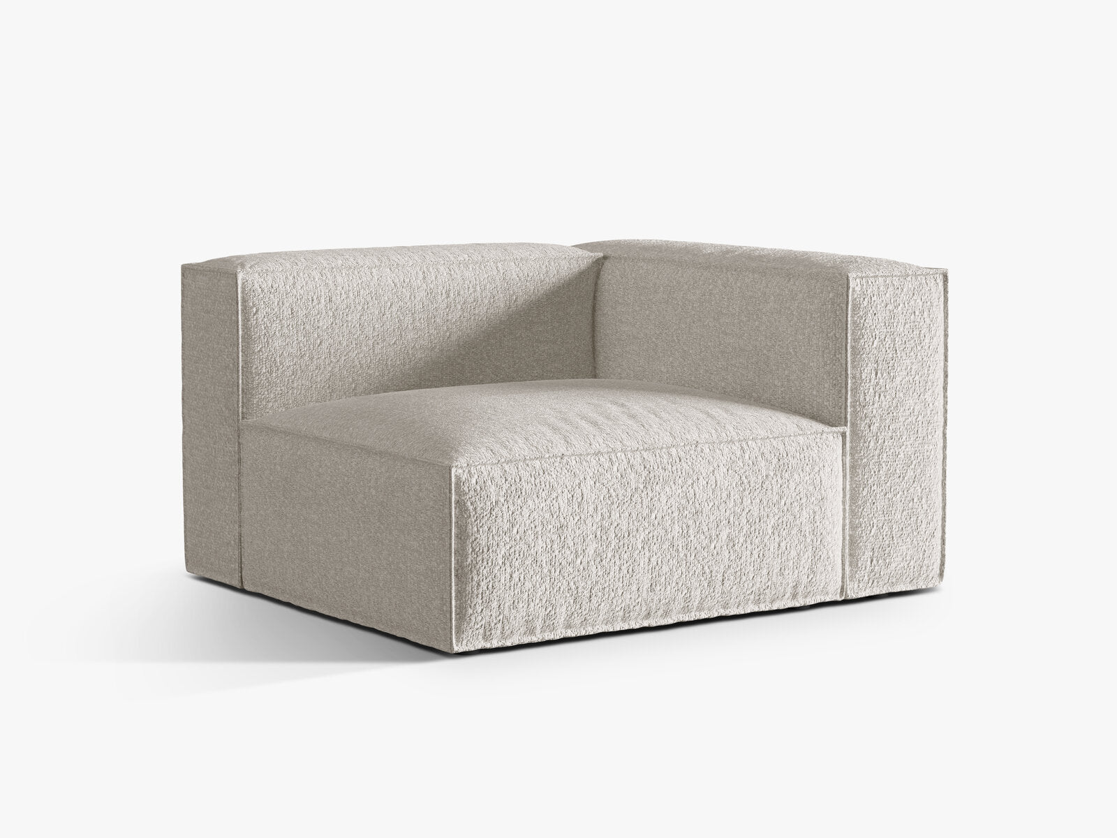 Micadoni Eckmodul Groß Nuria 1-Sitzer Rechts Boucle Grau Beige Melange