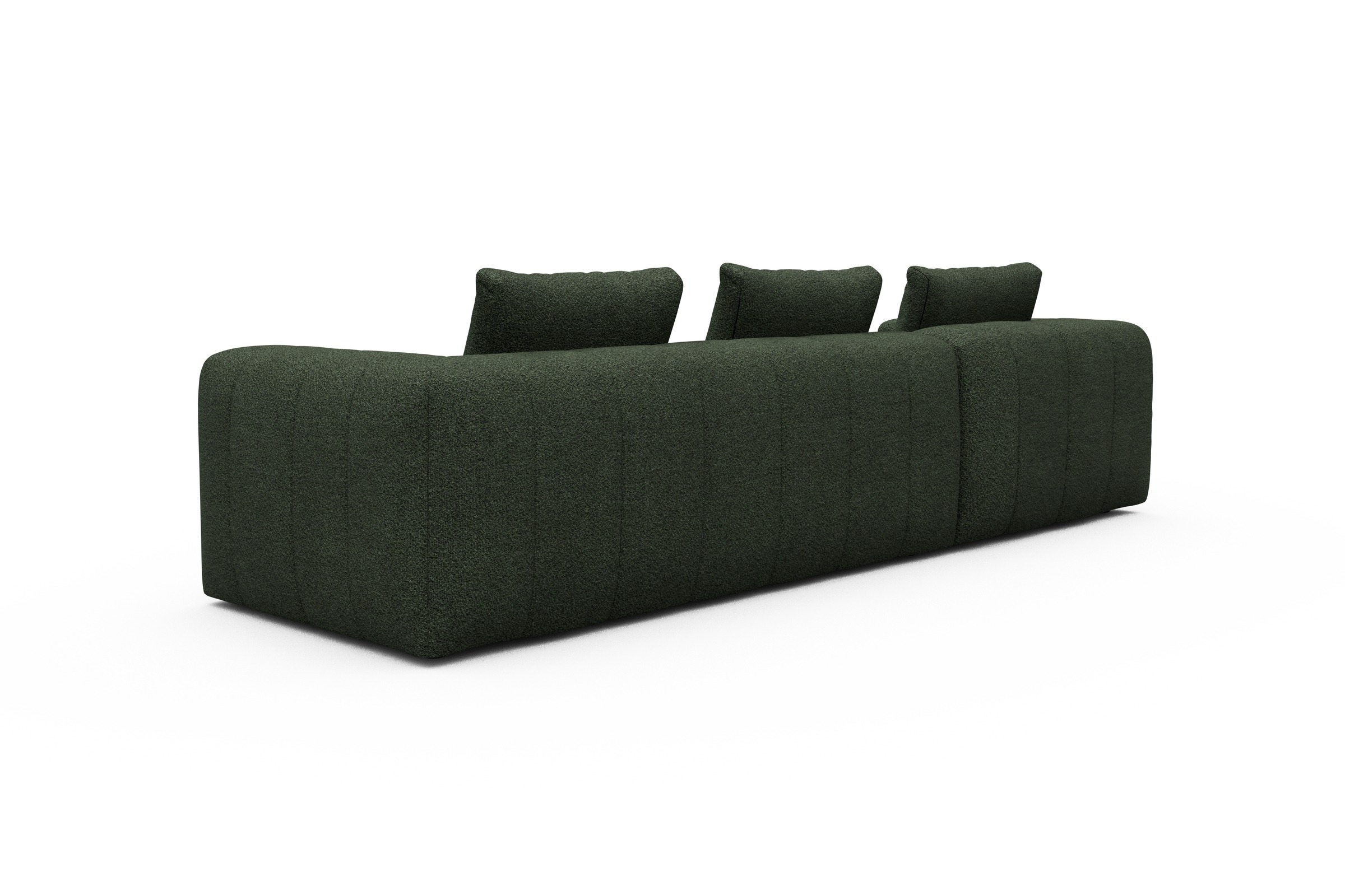 Ecksofa Hugo 2,5-Sitzer Armlehne rechts mit Chaiselongue Vanora-Deep-Green