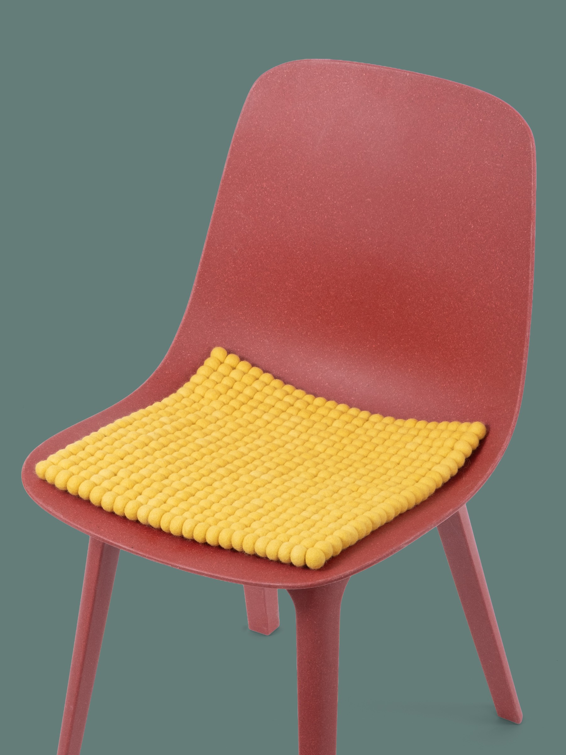 myfelt Kira Filzkugel-Sitzauflage Gelb 36 x 36 cm