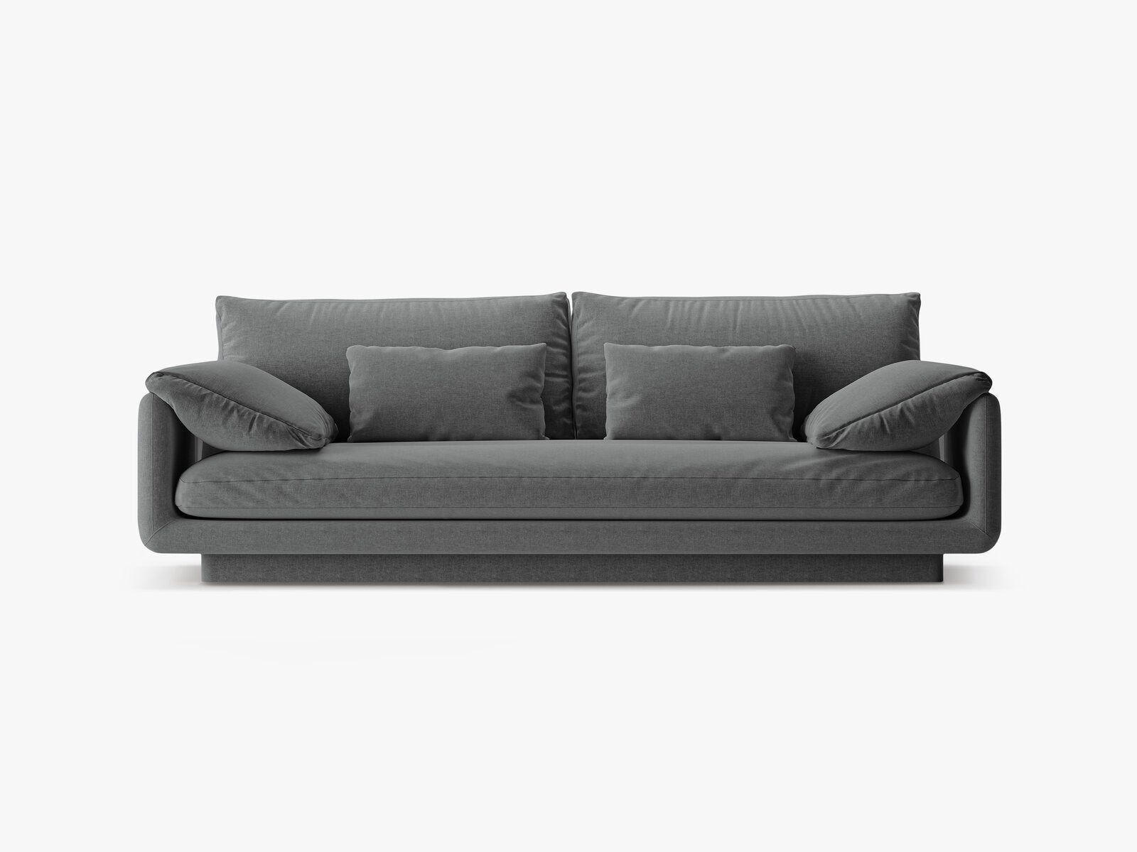 Micadoni Sofa Torino 3-Sitzer Strukturierter Stoff Dunkelgrau