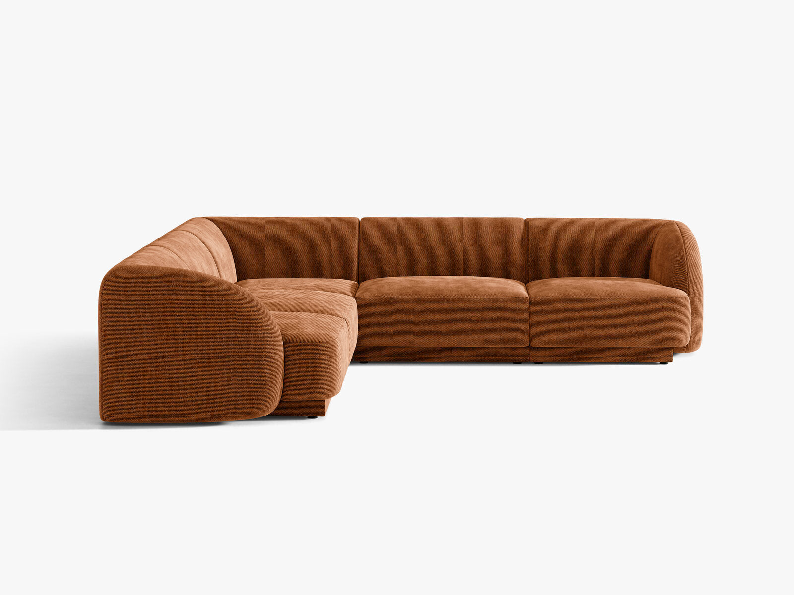Micadoni 5-Sitzer Symmetrisches Ecksofa Miley Chenille Eden Ziegel