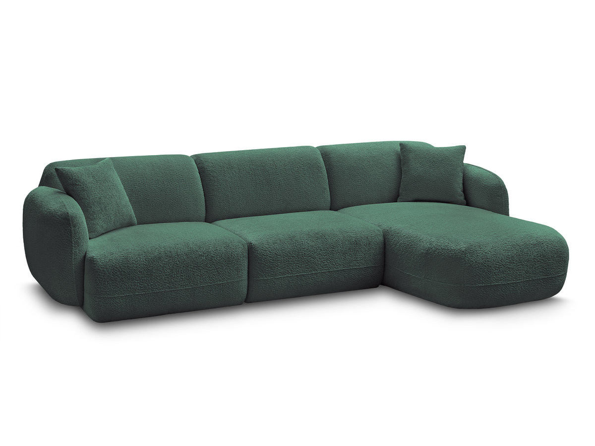 Bobochic Anda Ecksofa 292 × 163 cm Chenille Dunkelgrün Ecke rechts
