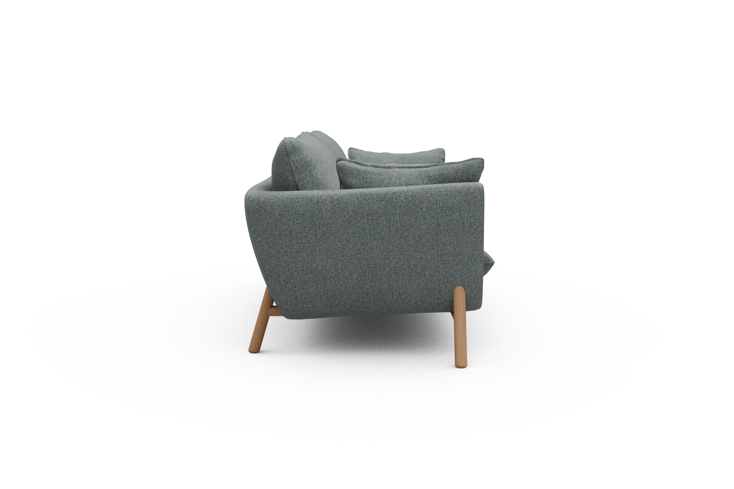 Sofa Emil 2-Sitzer Beinfarbe Eiche Natur Casone-Light-Mixed-Green