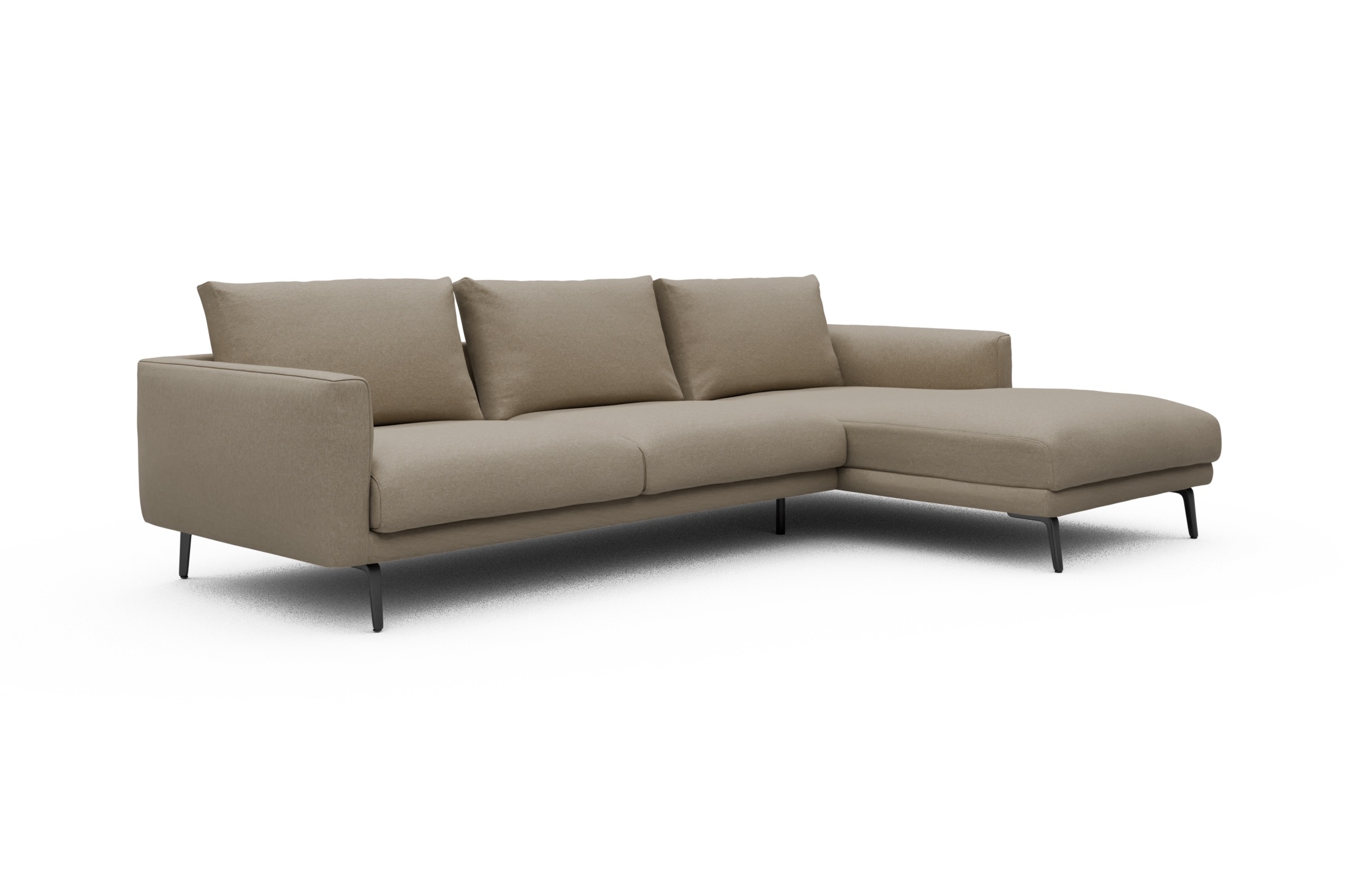Ecksofa Karl Chaiselongue rechts mit 2,5-Sitzer Satya-Natural