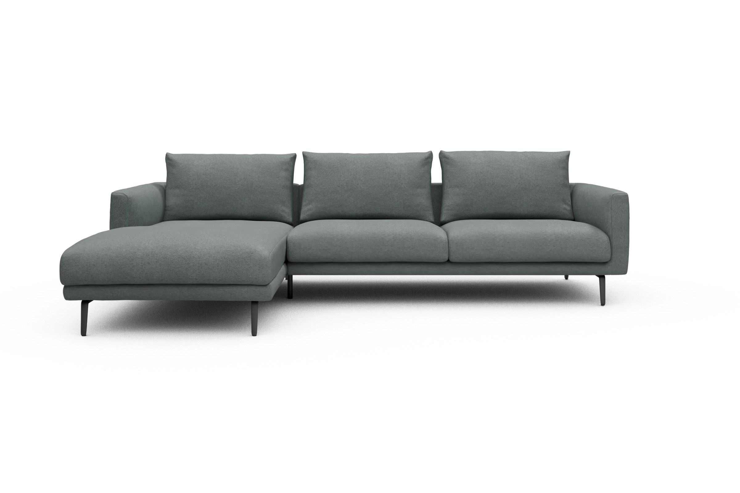 Skandi Home Ecksofa Karl Chaiselongue links mit 2,5-Sitzer Denari-Soft-Grey moebelfaktor