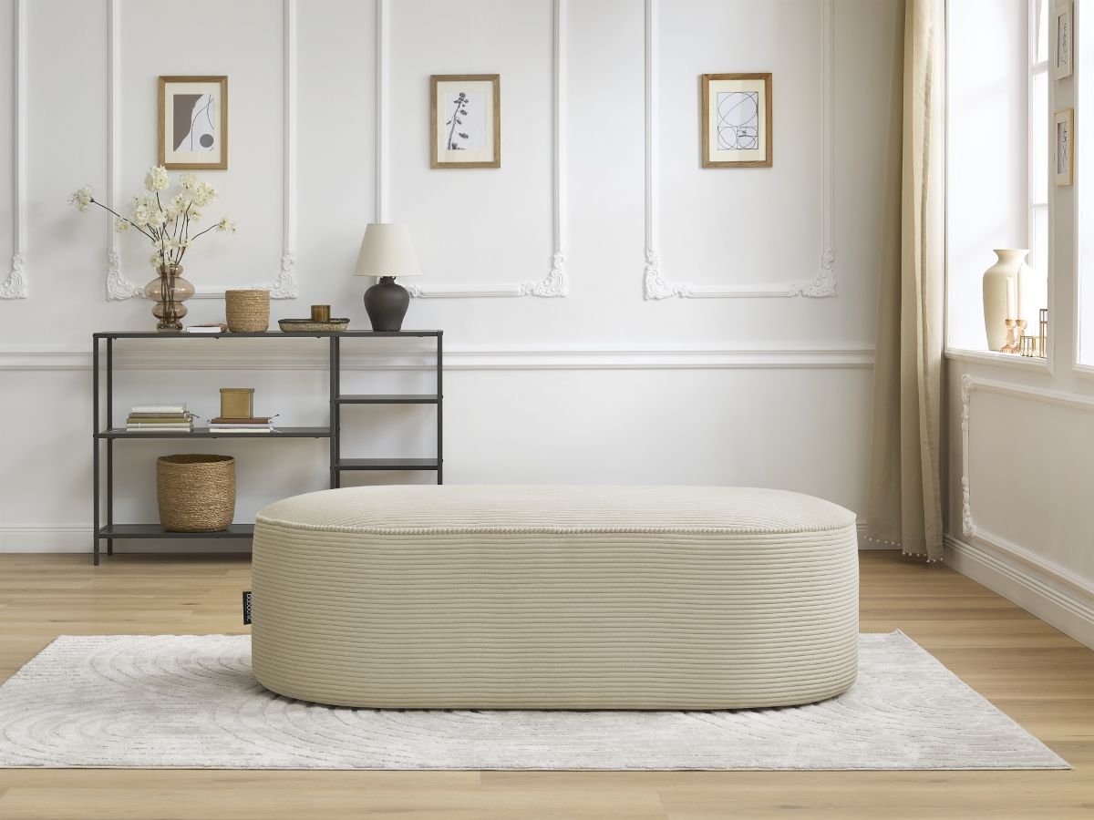 Bobochic Rousseau Pouf Cordsamt Beige