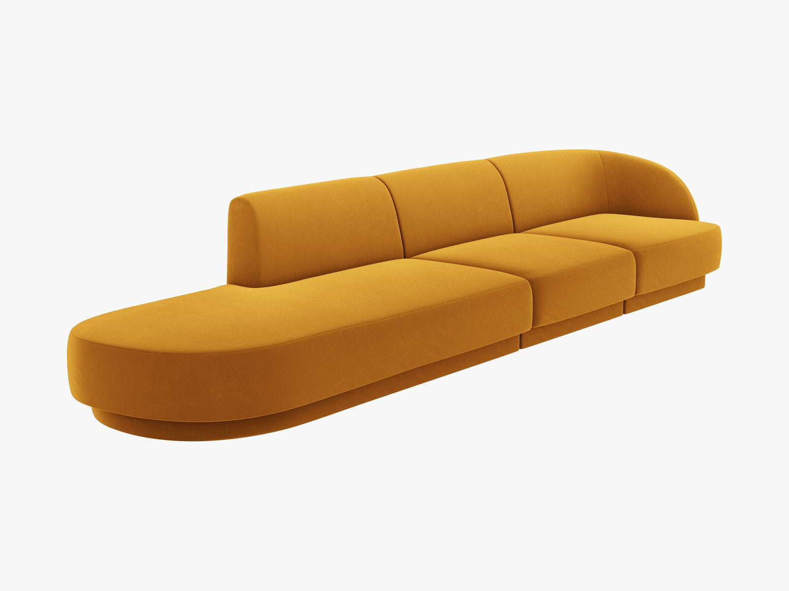 Micadoni Sofa Miley 4-Sitzer Links Samt Bluvel Gelb