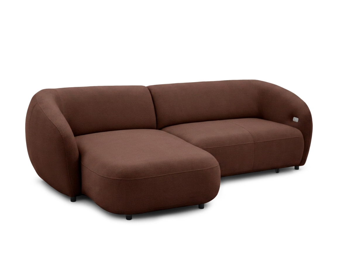 Bobochic Halo Ecksofa mit Schlaffunktion Stoff Braun Ecke links
