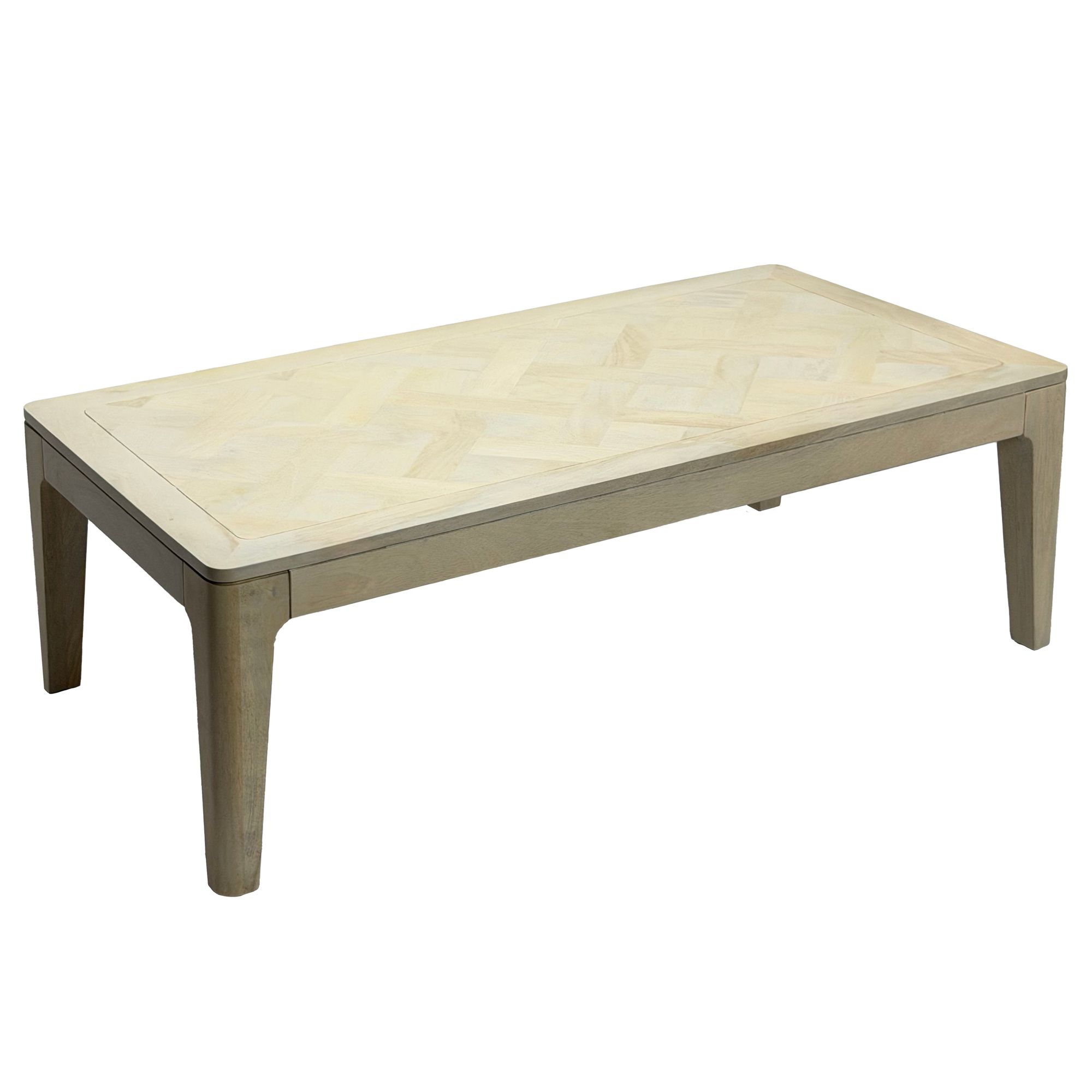 Couchtisch Snefjord Mango Massivholz Weiß 120 × 60 × 40 cm