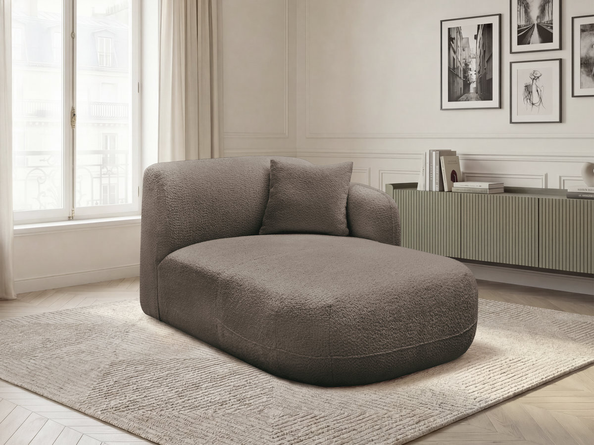 Bobochic Anda Méridienne-Modul Chenille Taupe Ecke rechts