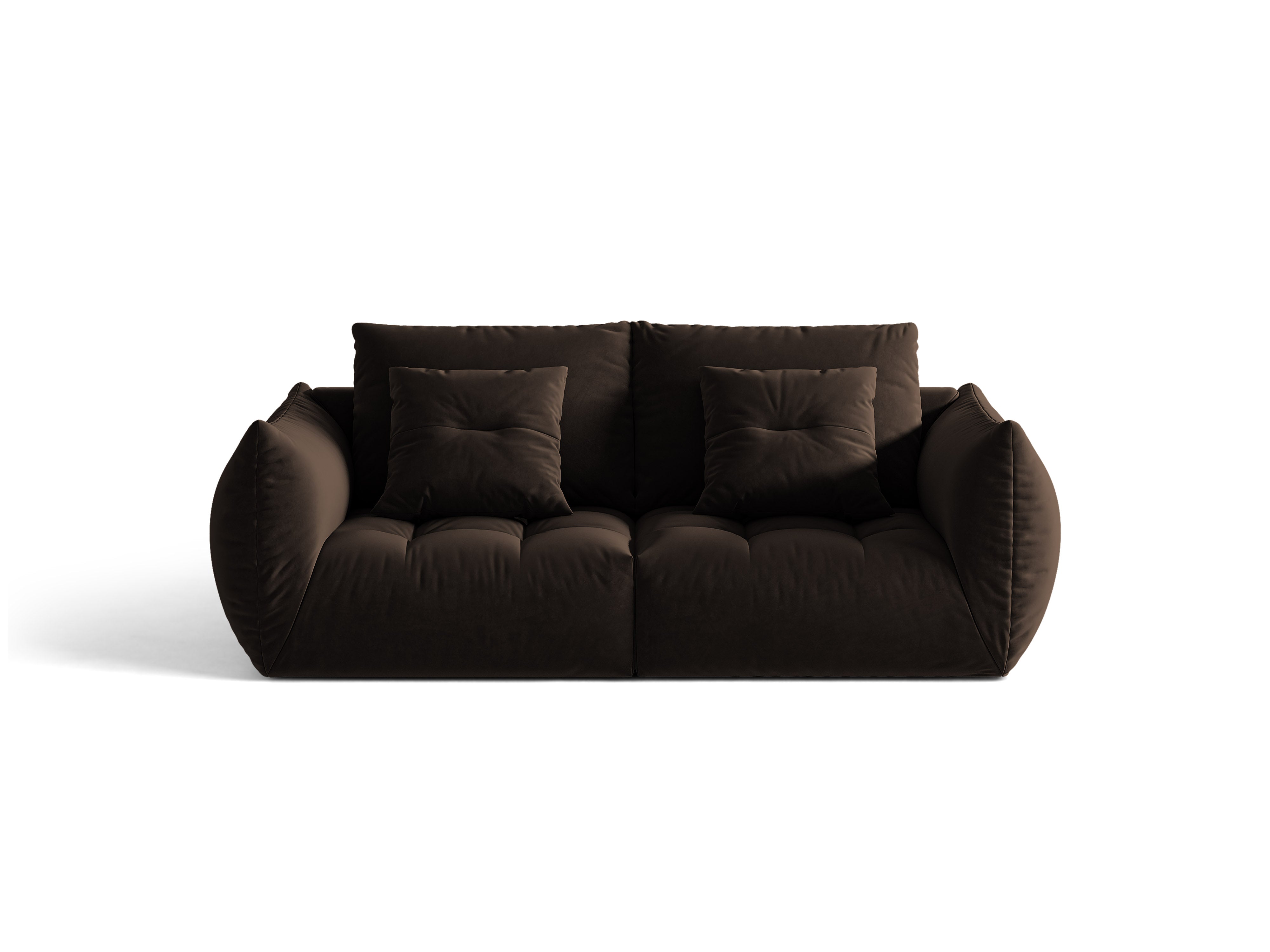 Micadoni Sofa Bloom 3-Sitzer Samt Bluvel Dunkelbraun