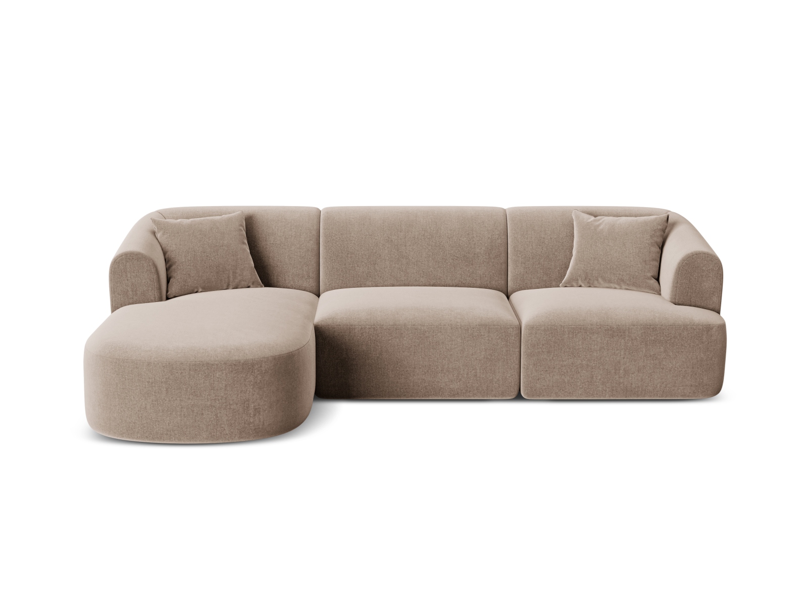 Cosmopolitan Design Ecksofa Campi 4-Sitzer Samt Vogue Dunkelbeige Links