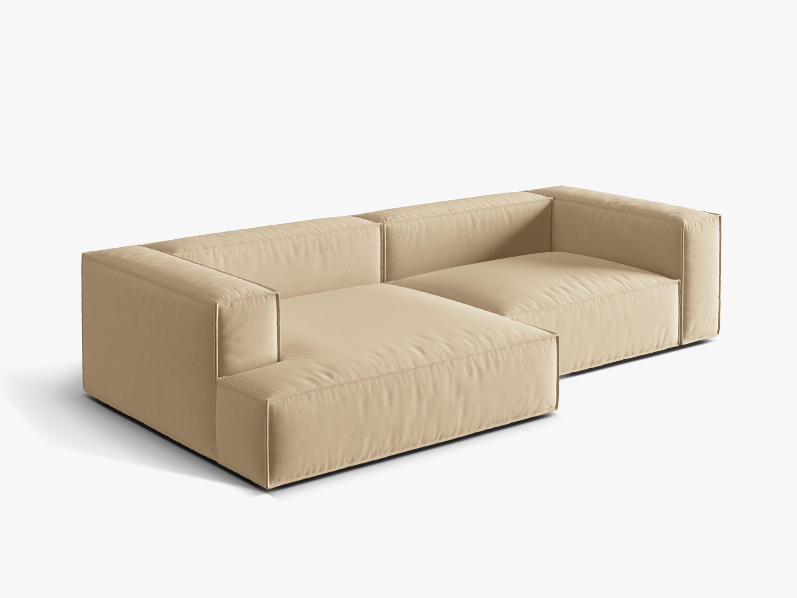 Micadoni Ecksofa Nuria 4-Sitzer Links Samt Nude