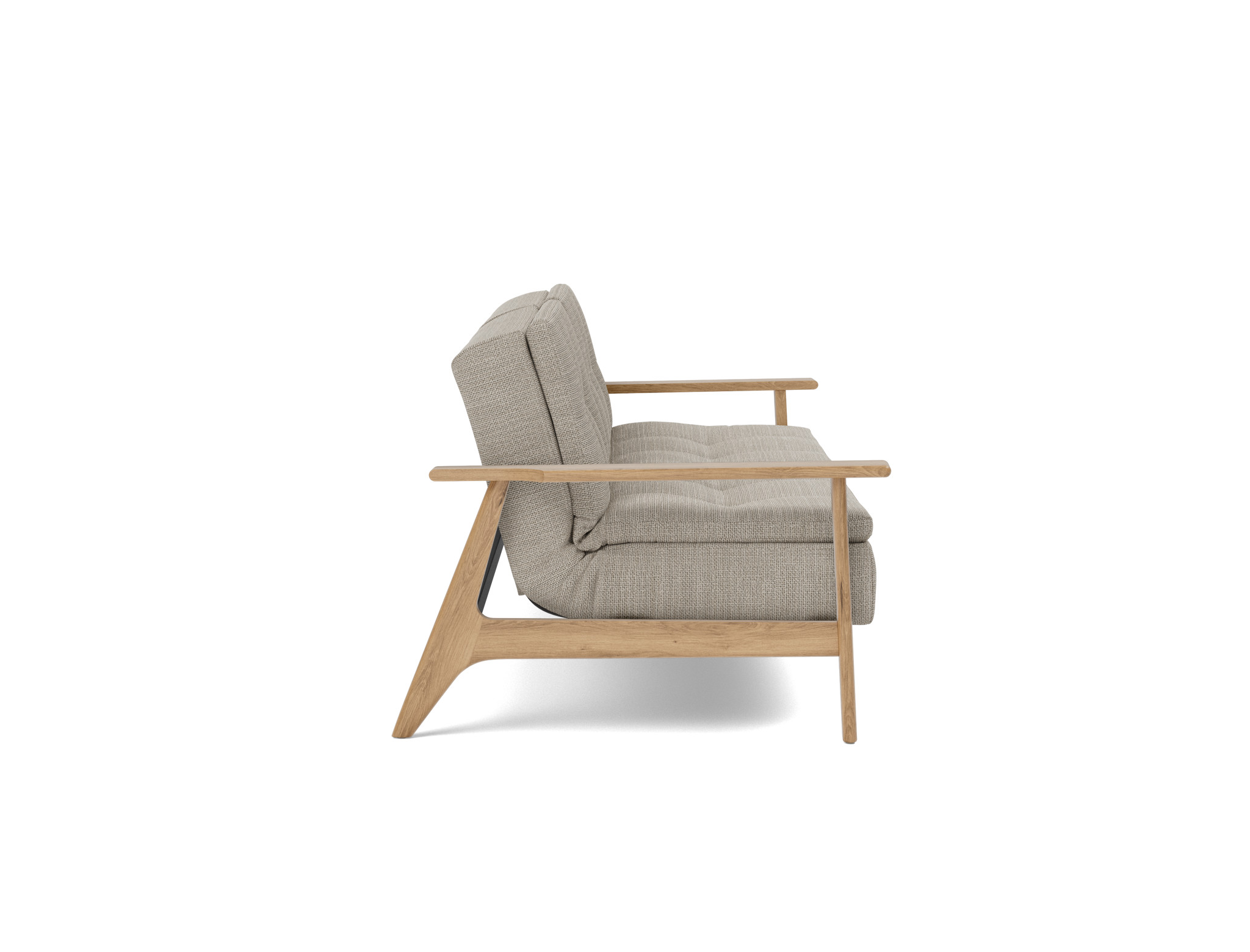 Schlafsofa Dublexo Frej Strukturierter Stoff Kenya 579-Gravel