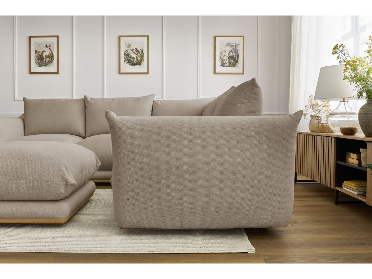 Bobochic Ernest Ecksofa mit Pouf Stoff Taupe