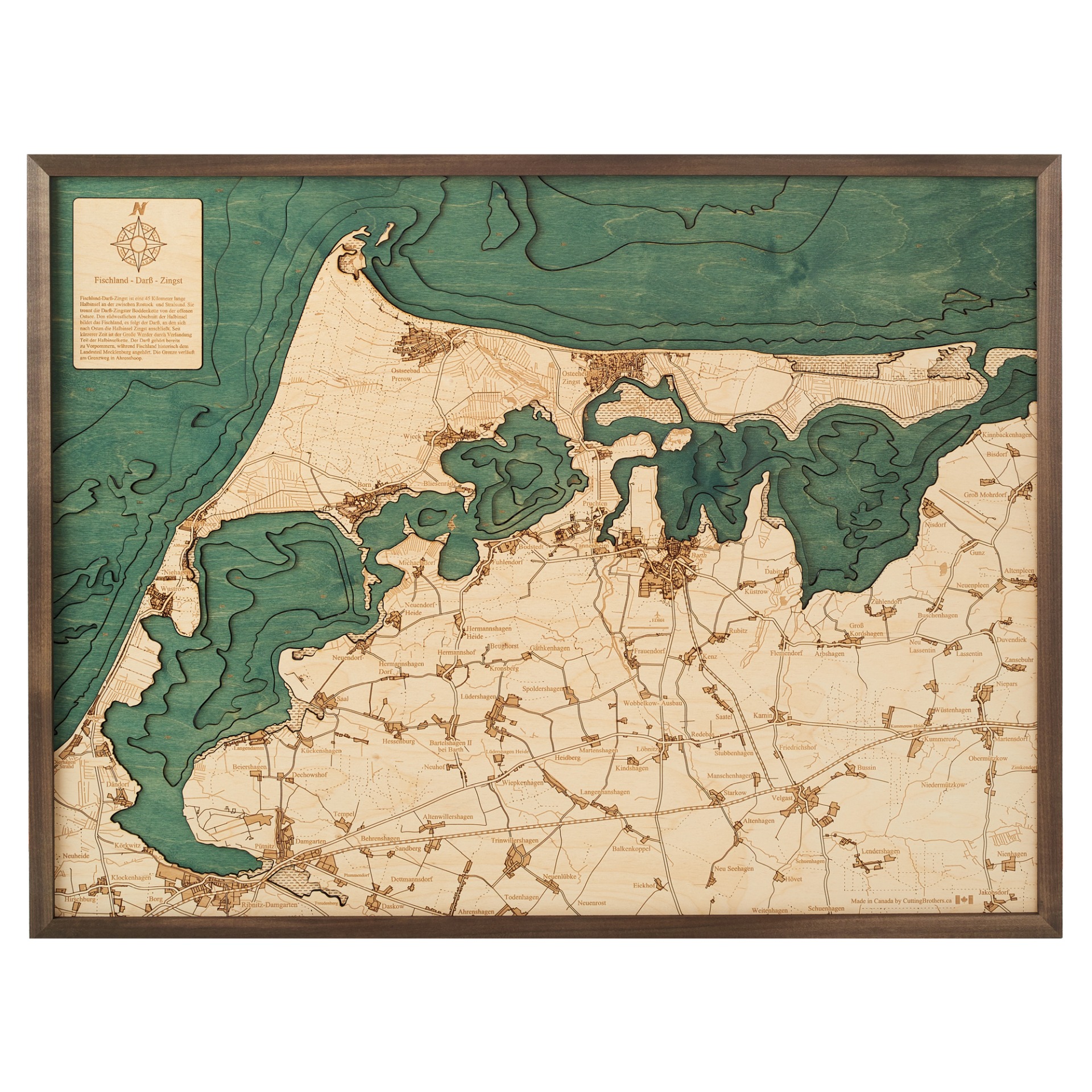 Cutting Brothers 3D Holz-Wandkarte Fischland Darß Zingst 81 x 61 moebelfaktor