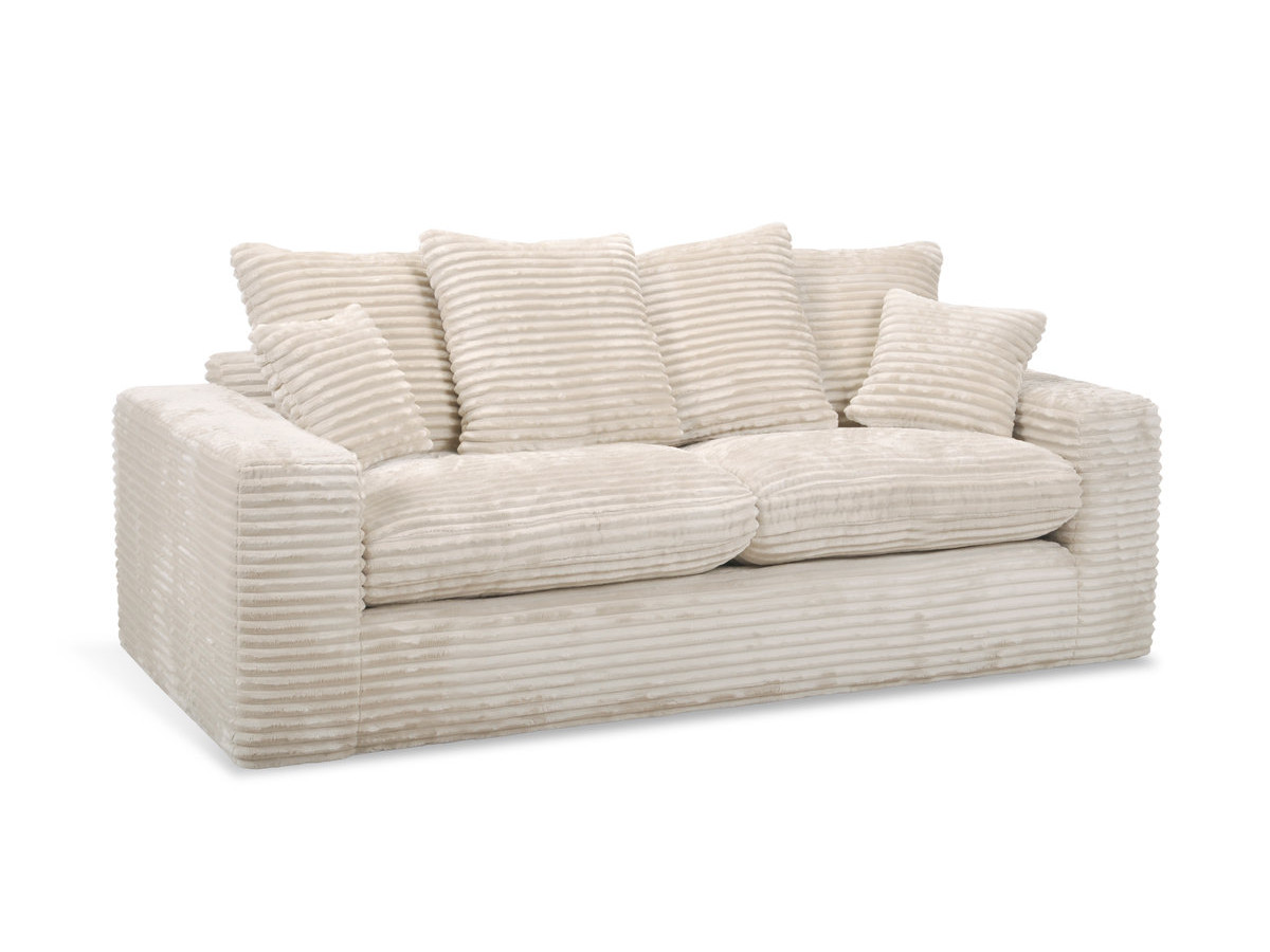 Bobochic Nevada Sofa 2,5-Sitzer Breitcord weich Beige