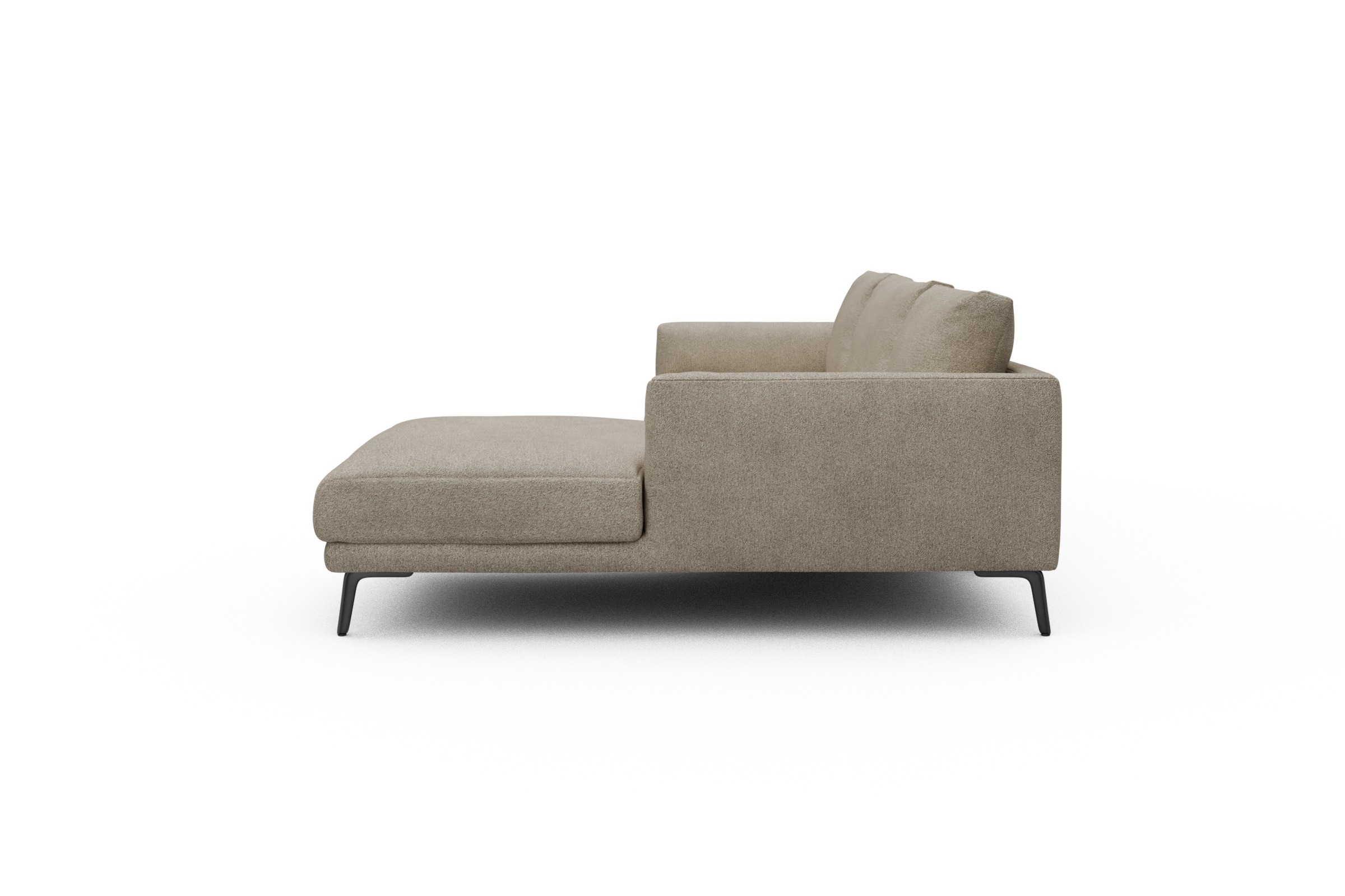 Ecksofa Karl Chaiselongue rechts mit 2,5-Sitzer Boucle-Belge