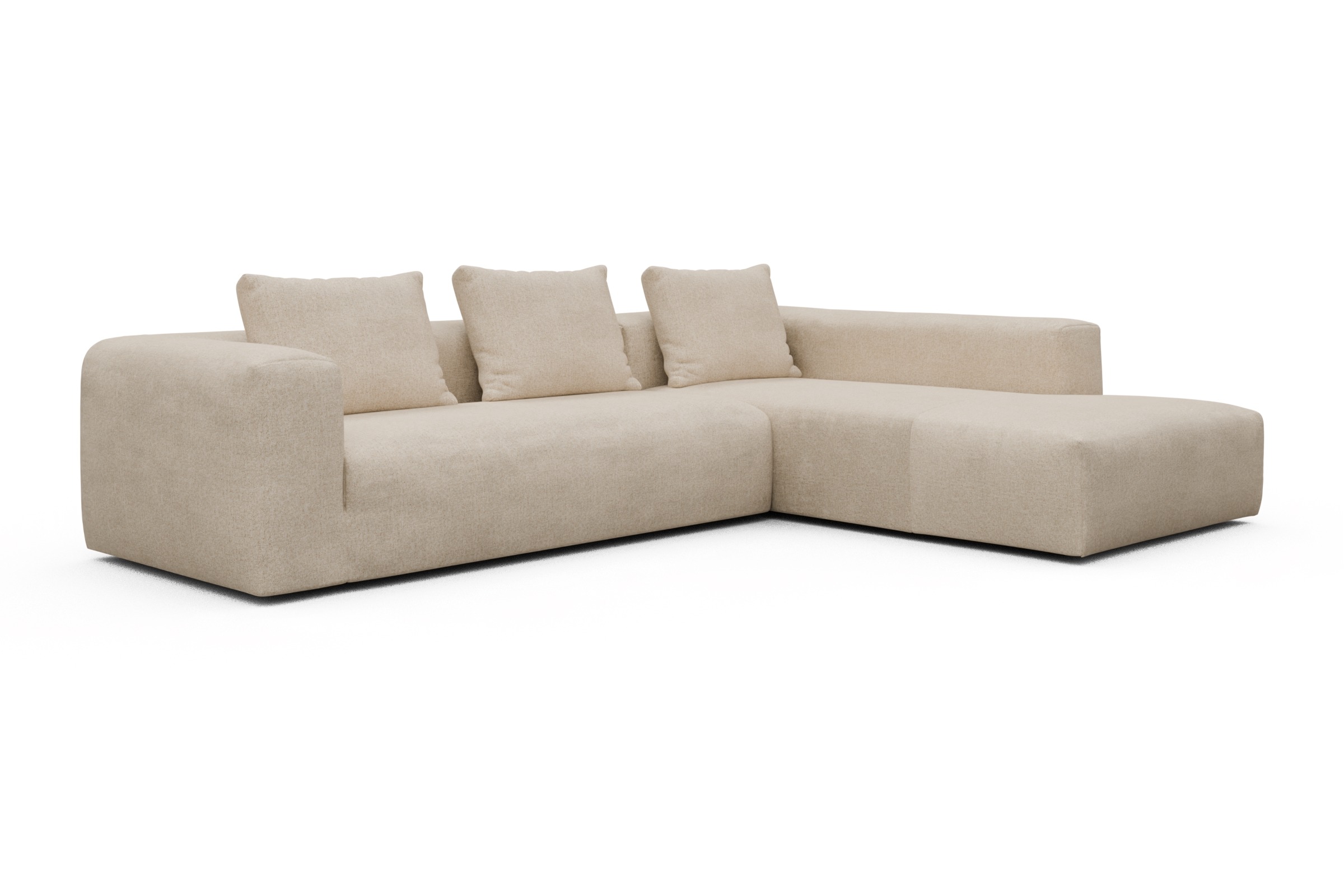 Ecksofa Fred Relax-Ecke rechts mit 2,5-Sitzer Casone-Natural-Beige