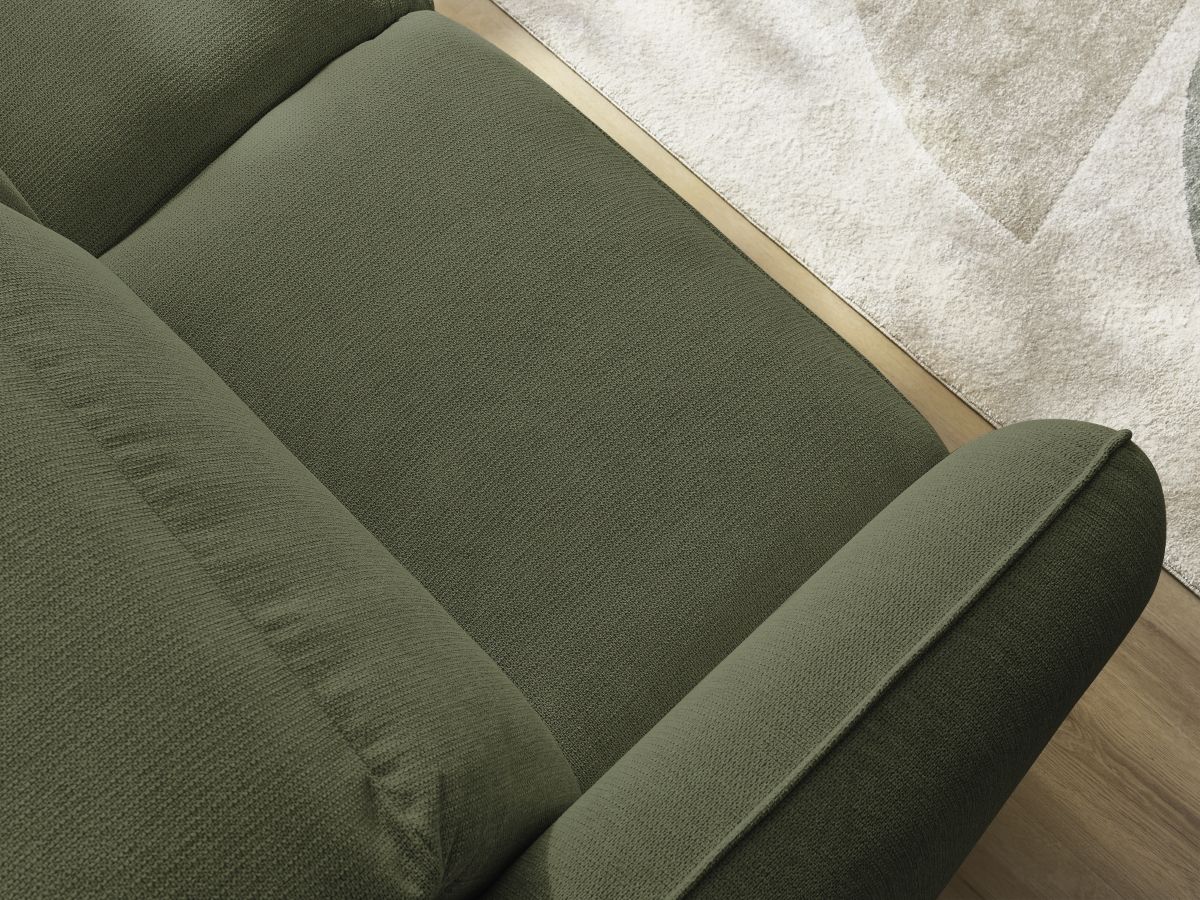 Bobochic Achille Schlafsofa 3-Sitzer Melange-Stoff Grün, Liegefläche 160 × 200 cm