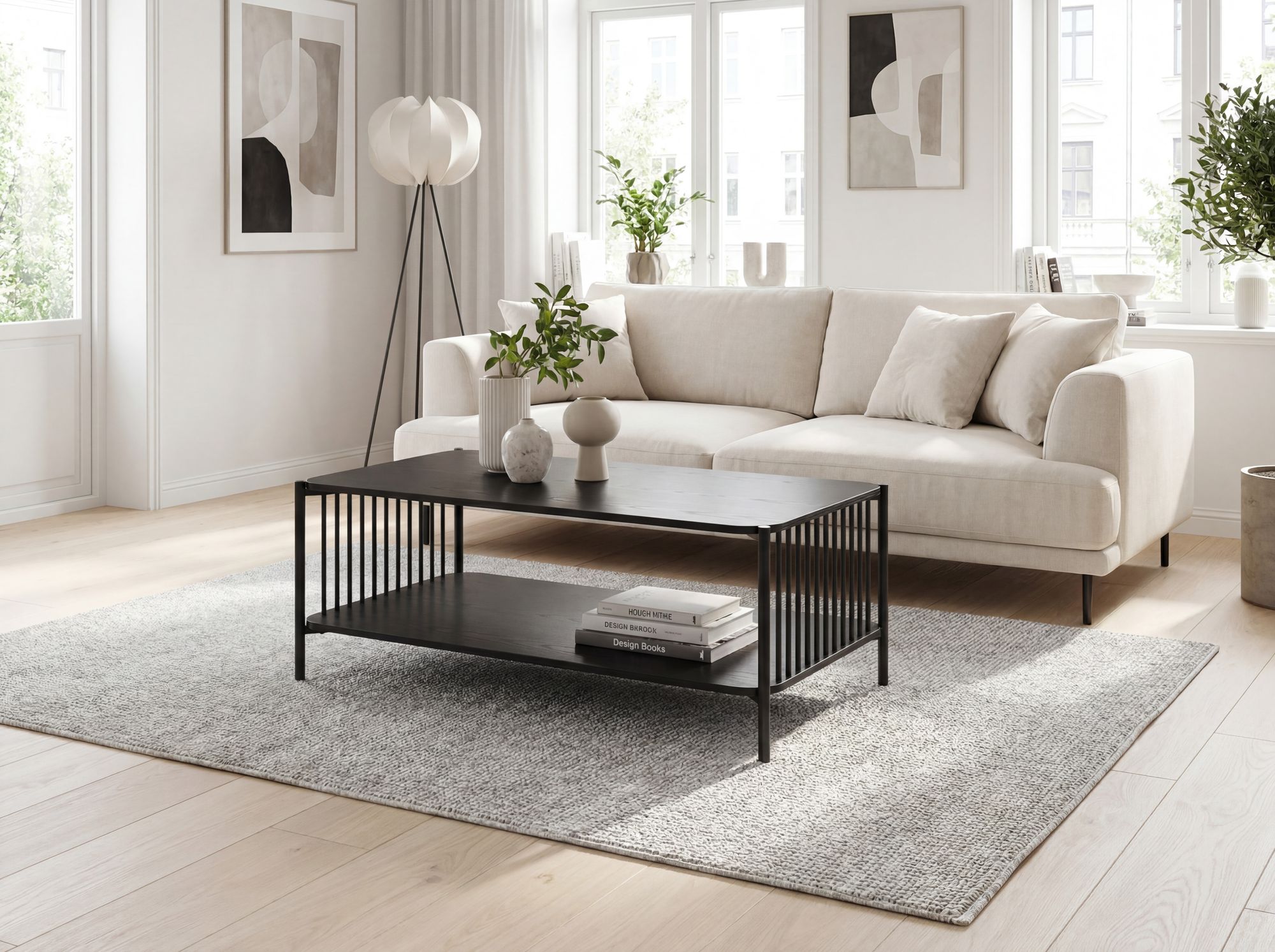 Couchtisch Spillum Eiche Schwarz 110 × 60 × 42 cm