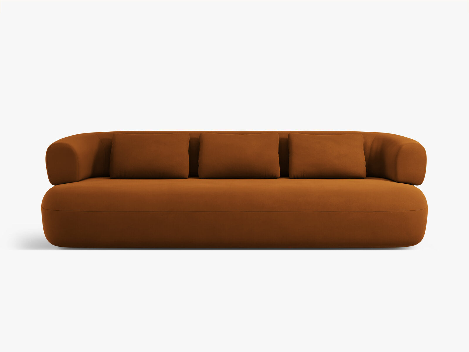 Micadoni Sofa Jenny 3-Sitzer Samt Salvador Terrakotta