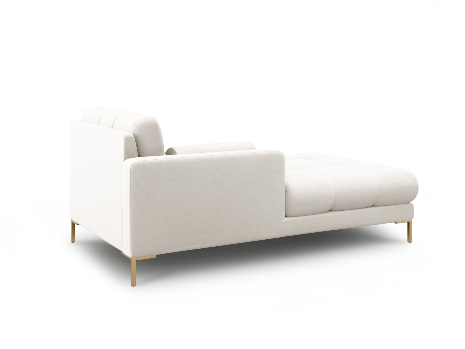 Cosmopolitan Design Chaiselongue Bali Strukturierter Stoff Neve Helles Beige Links Beine Gold
