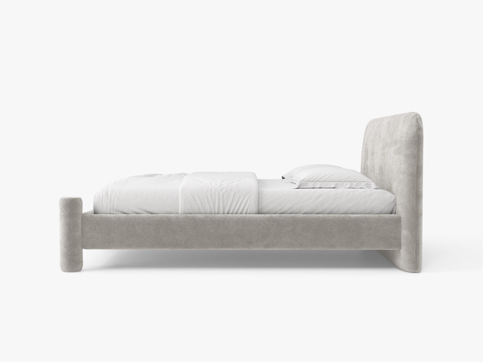 Micadoni Vera Bett mit Kopfteil Chenille Perfect Harmony Hellgrau 140x200