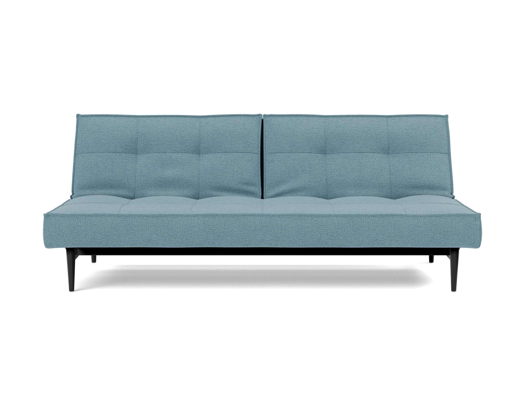 Schlafsofa Splitback Flachgewebe Mixed Dance 525-Light-Blue Beine Styletto Eiche schwarz