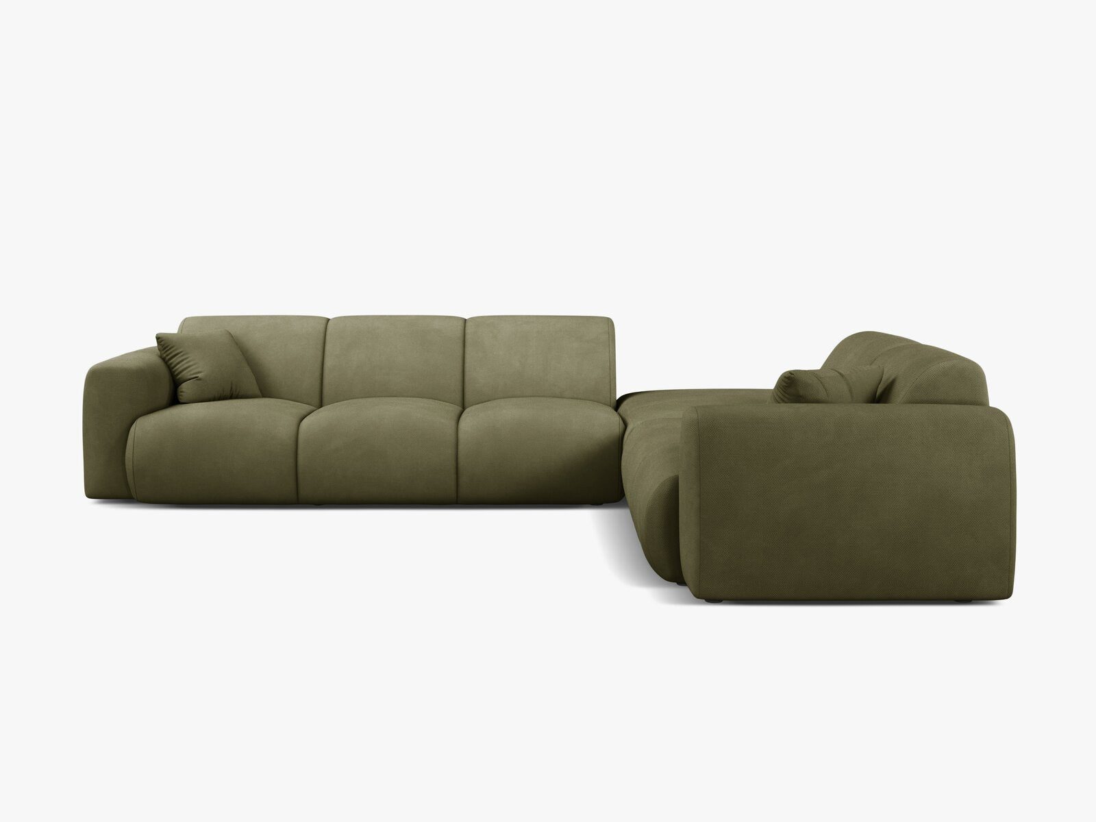 Micadoni Ecksofa Molino 6-Sitzer Rechts Strukturierter Stoff Rebel Hellgrün