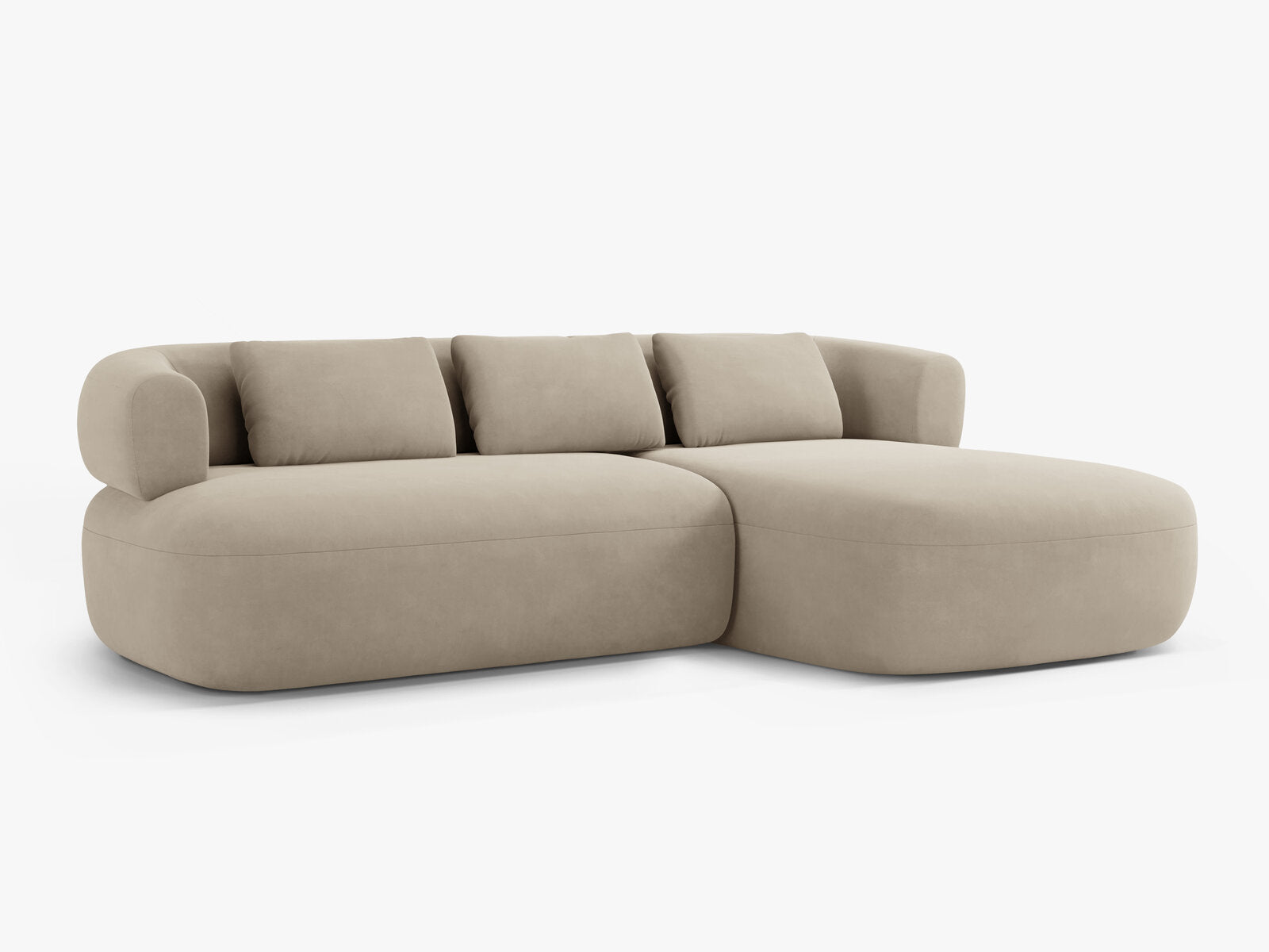 Micadoni 5-Sitzer Ecksofa Jenny Rechts Samt Salvador Beige