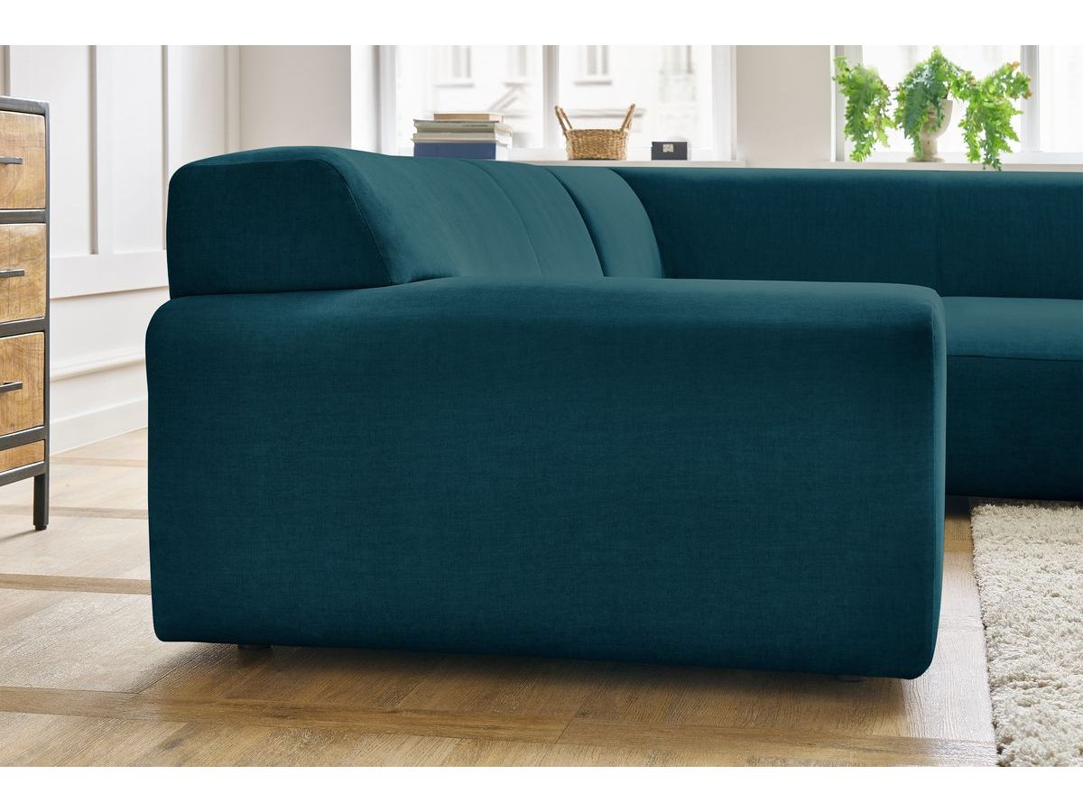 Bobochic Lavena Ecksofa 312 × 220 cm Samt Dunkelblau Ecke rechts