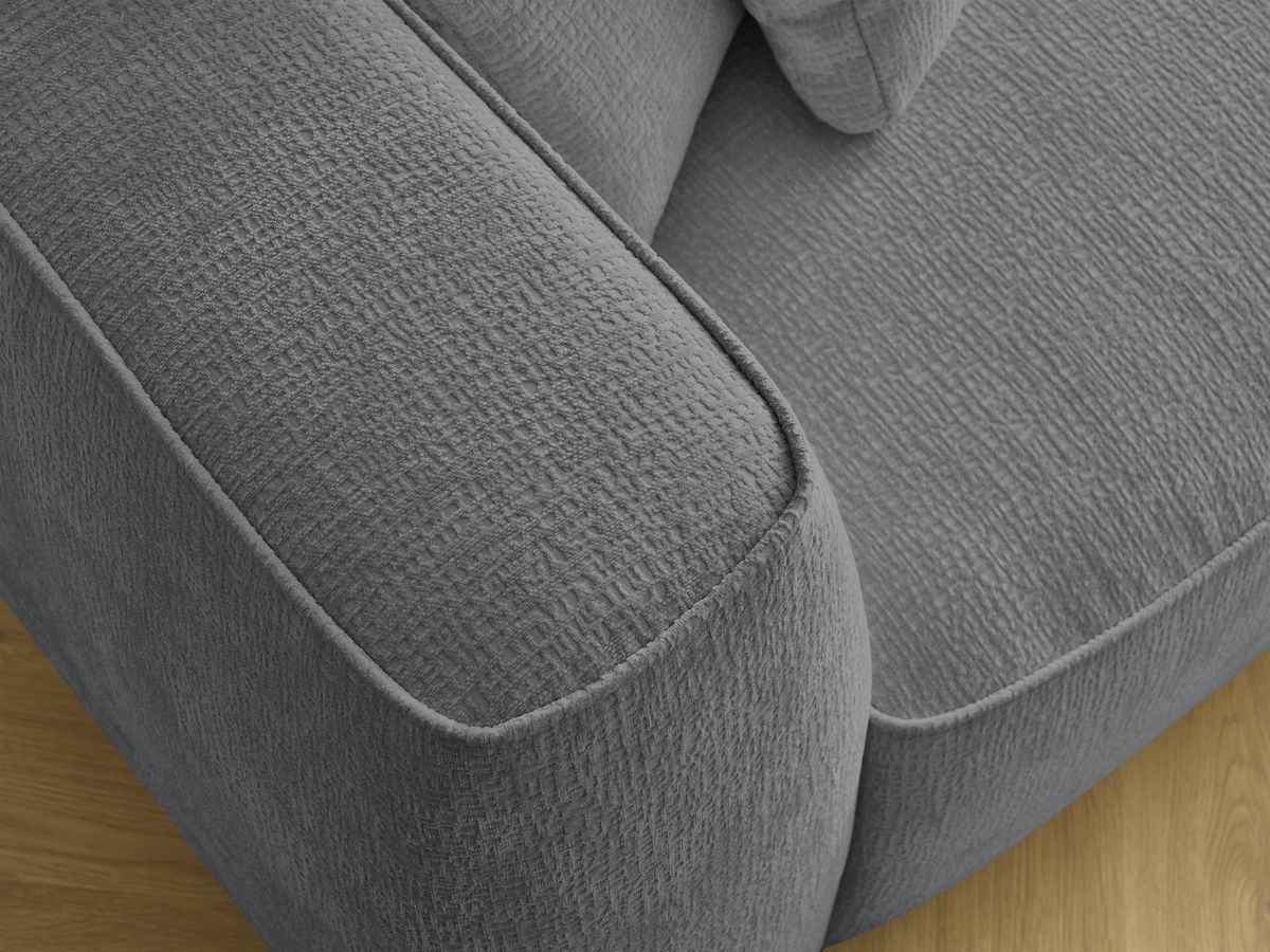 Bobochic Leopold Sofa 3-Sitzer Strukturstoff Dunkelgrau Armlehne links