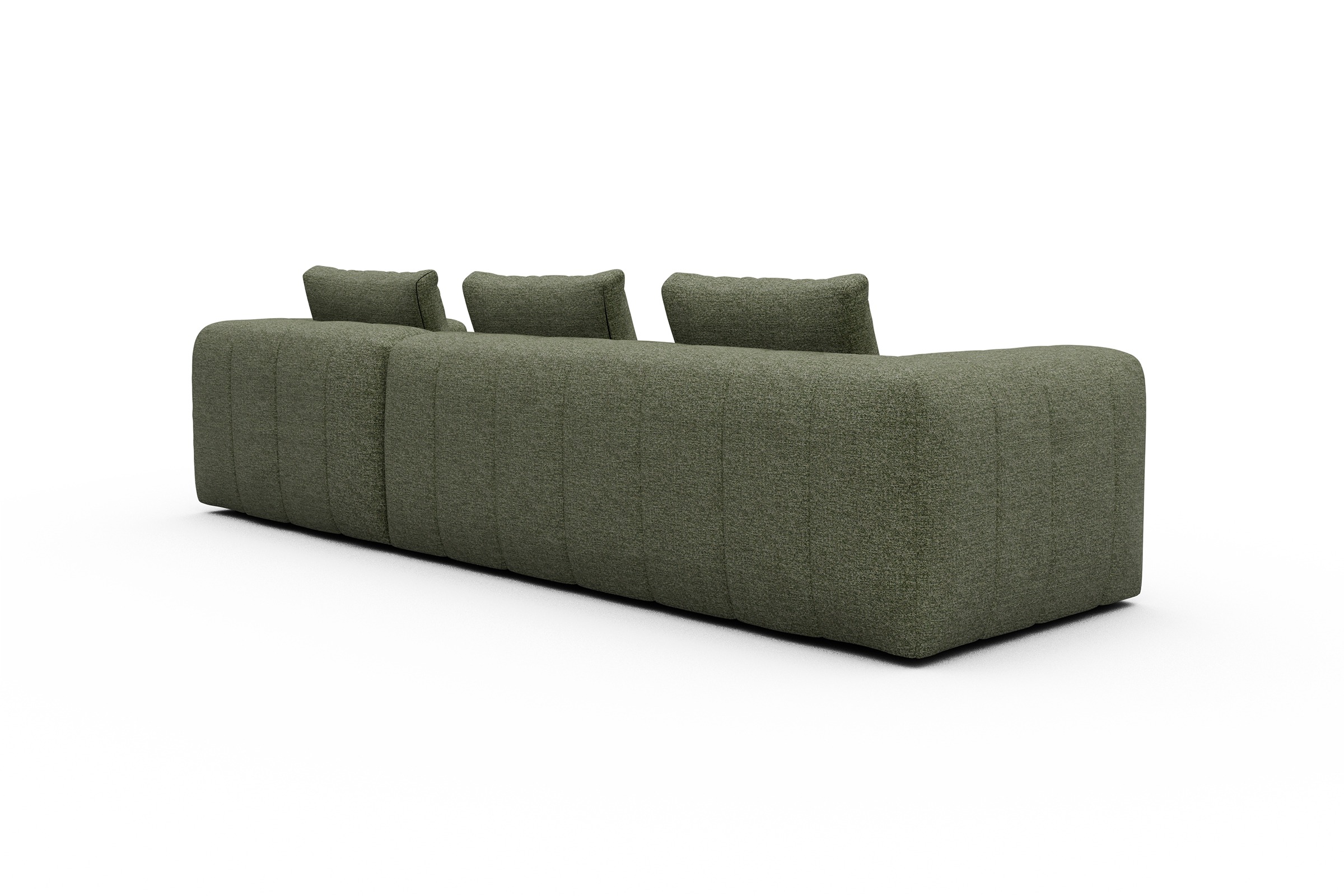 Ecksofa Hugo 2,5-Sitzer Armlehne links mit Chaiselongue Carreno-Vivid-Green
