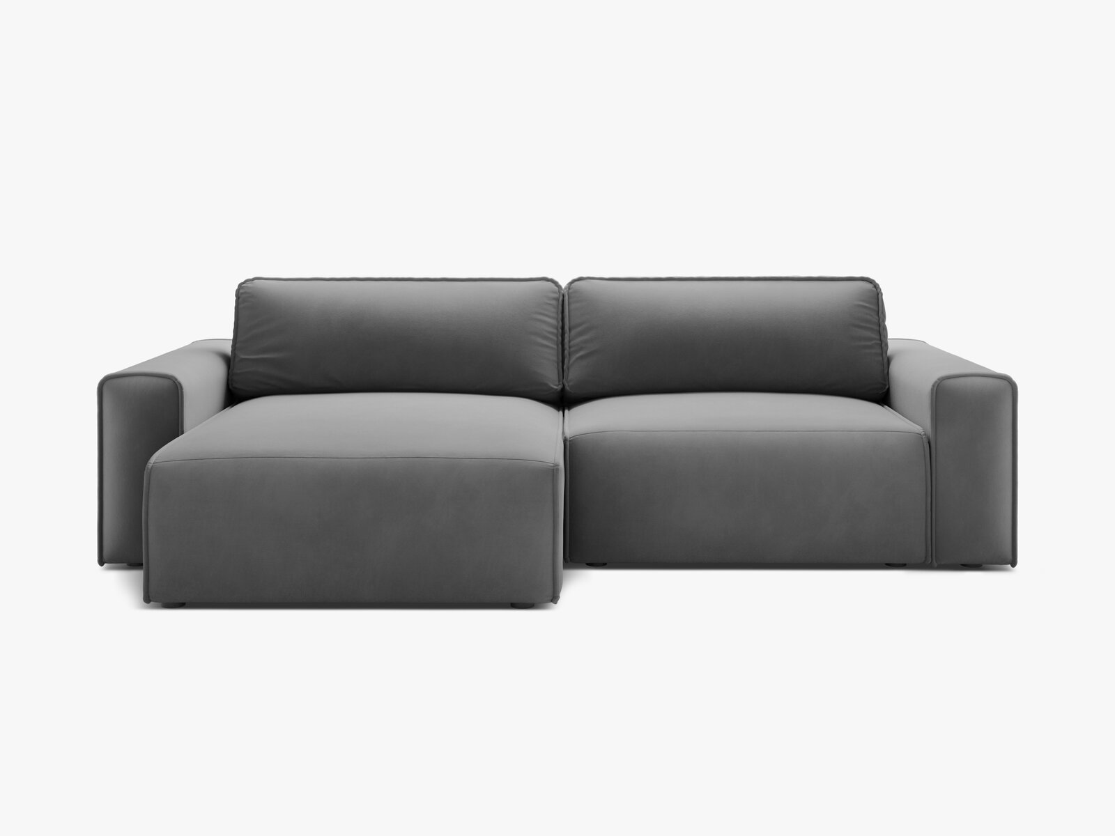 Micadoni Ecksofa Victor 3-Sitzer mit Schlaffunktion Links Samt Grau