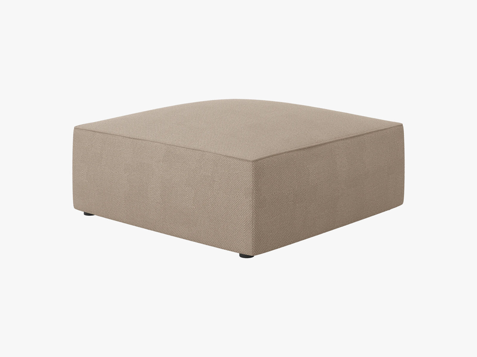 Micadoni Hocker Ruby 1-Sitzer Strukturierter Stoff Ottawa Dunkelbeige