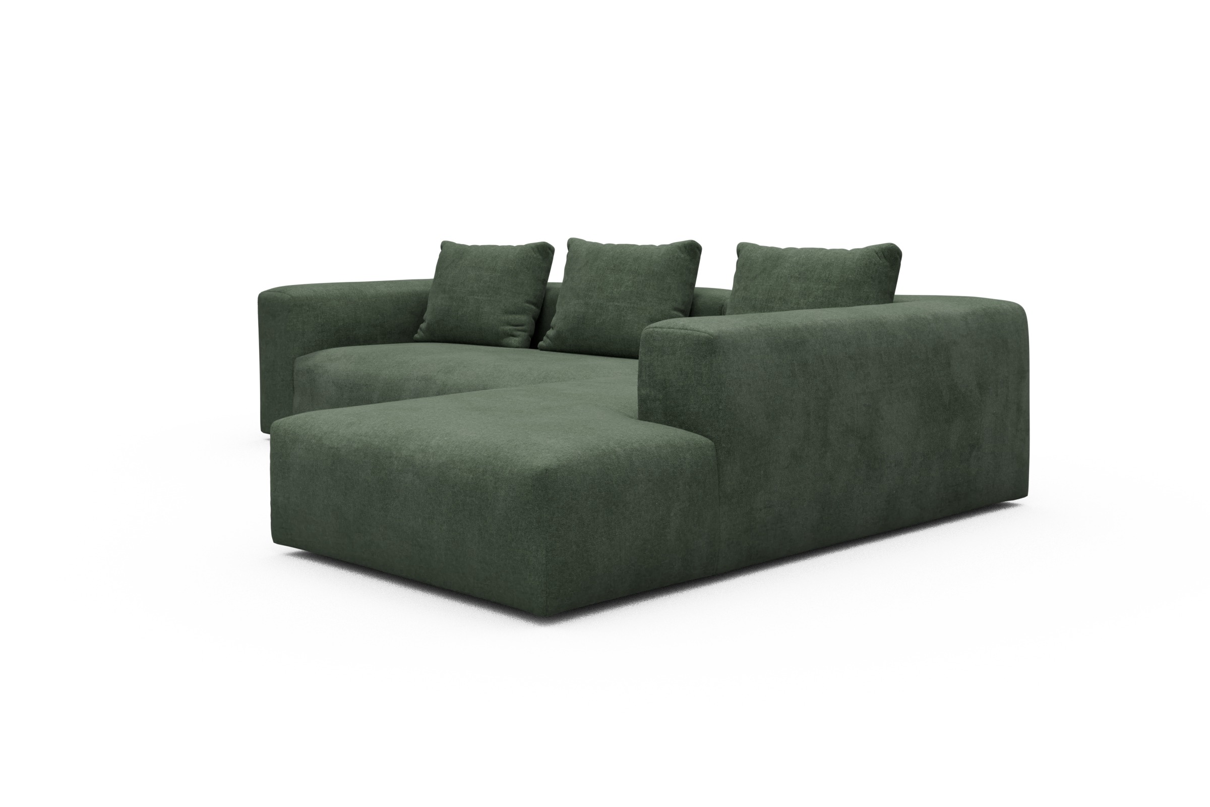 Ecksofa Fred Relax-Ecke rechts mit 2,5-Sitzer Casone-Forest-Green