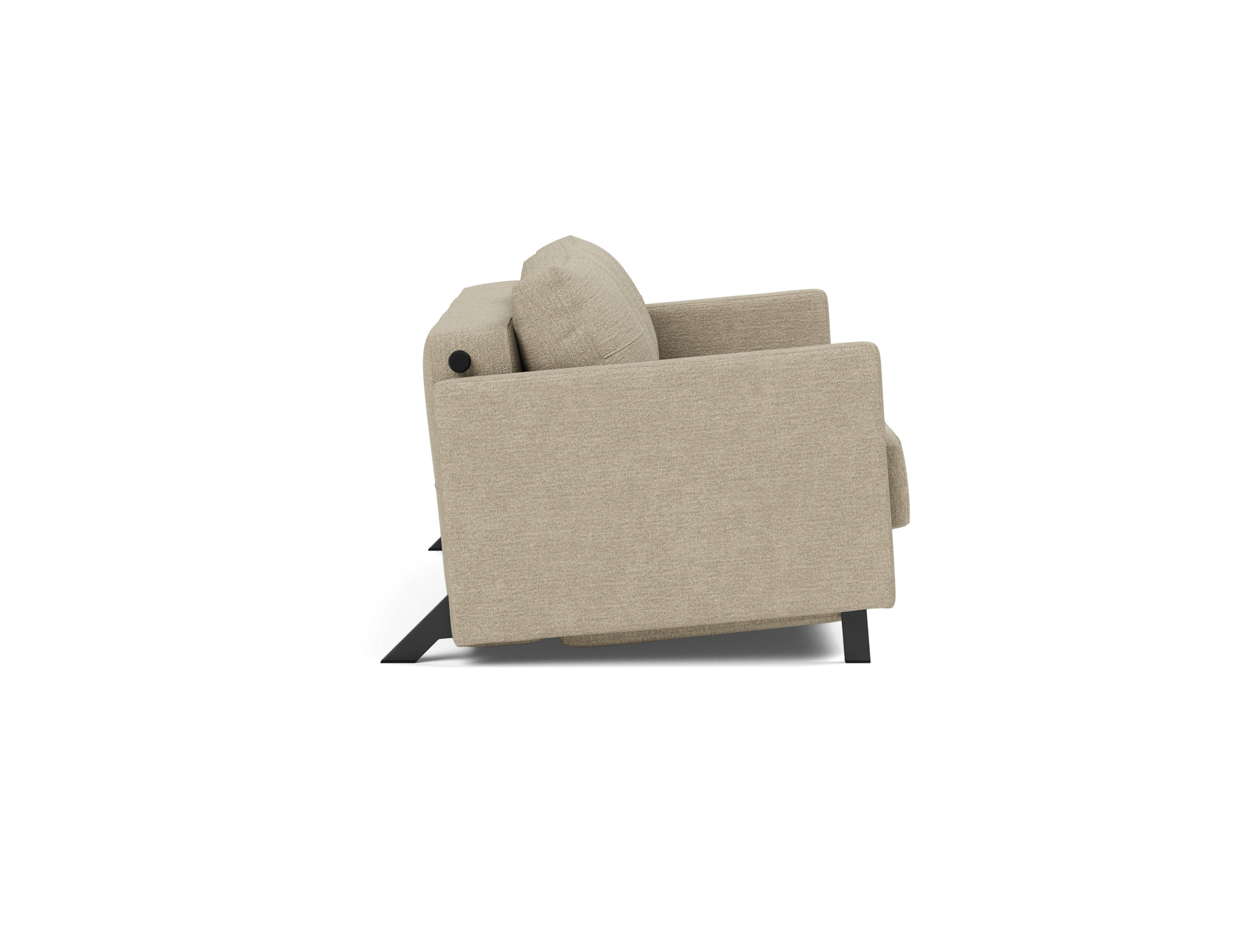 Schlafsofa Cubed mit Armlehnen 140 Strukturierter Stoff Taura 356-Sand
