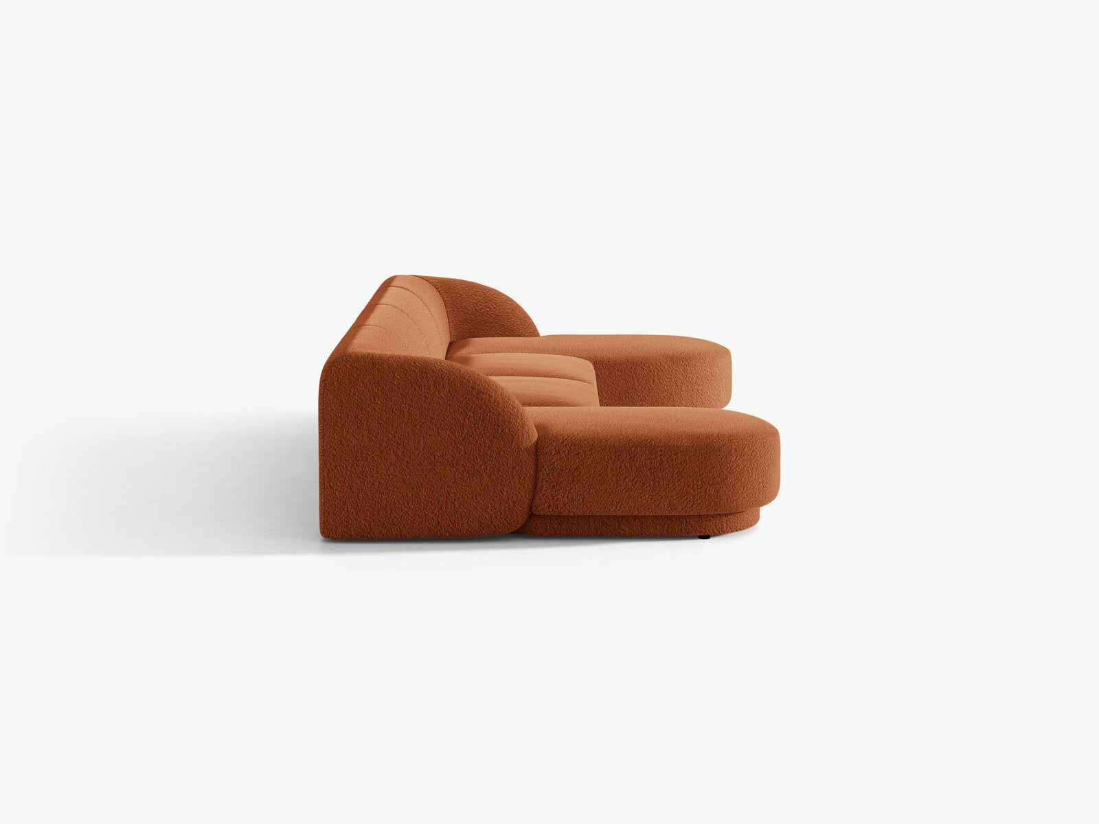 Micadoni Panorama-Sofa Miley 5-Sitzer Boucle Baloo Terrakotta