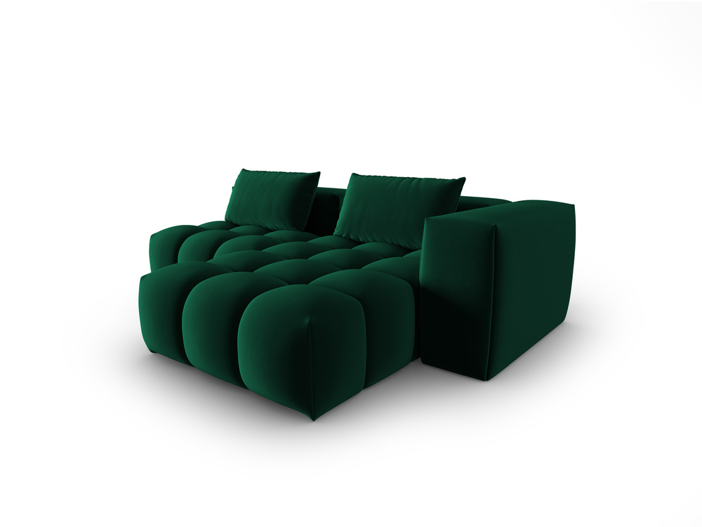 Cosmopolitan Design Ecksofa Verona 3-Sitzer offen Samt Casino Flaschengrün Rechts